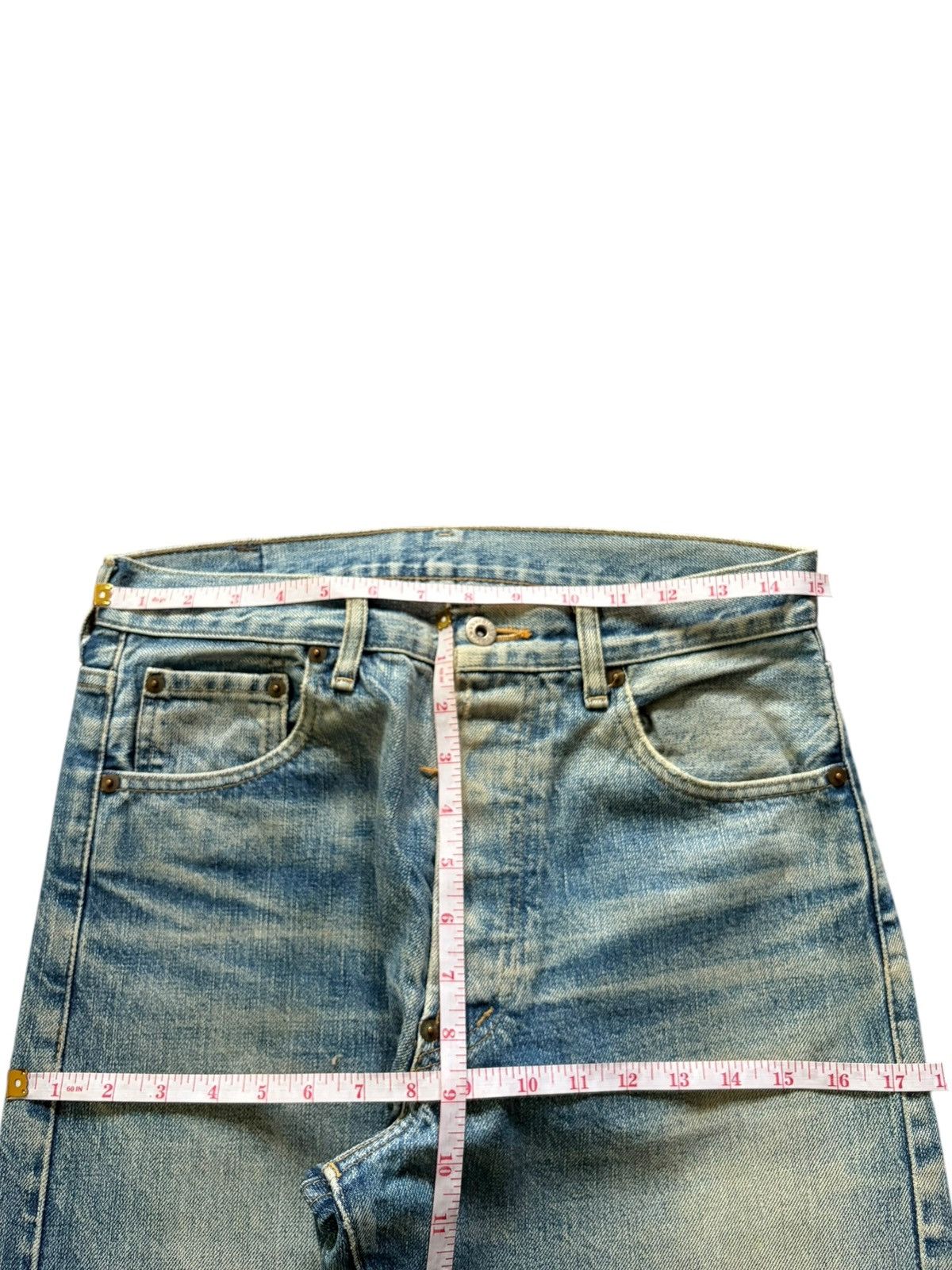 Levi's Vintage 90s Levis 701XX Big E Selvedge Buckle Back Jeans Size US 30 / EU 46 - 6 Thumbnail