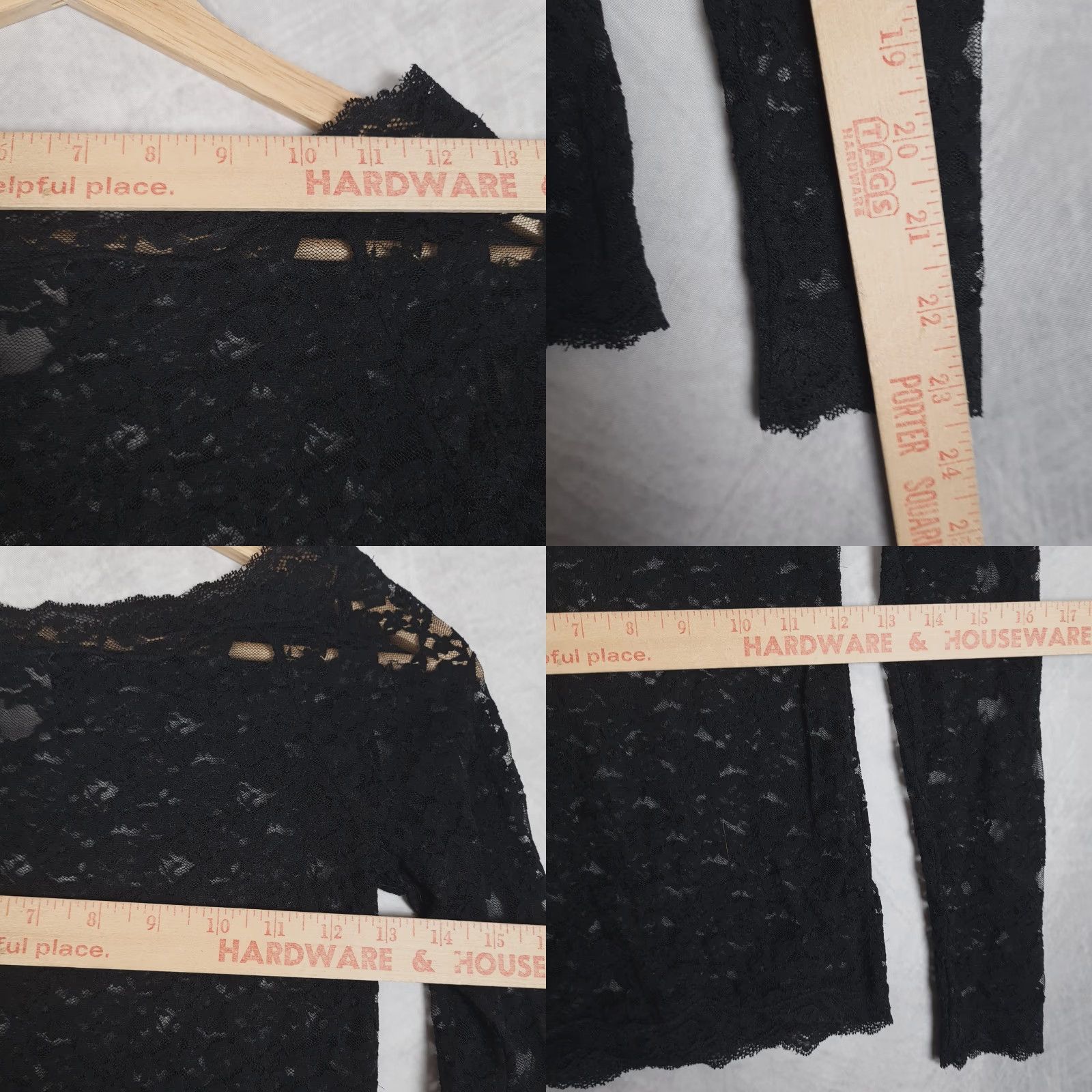 Free People VINTAGE Free People Top Womens XS Black Floral Lace Sheer Coquette Fairy Goth Y2K Size XS / US 0-2 / IT 36-38 - 10 Thumbnail