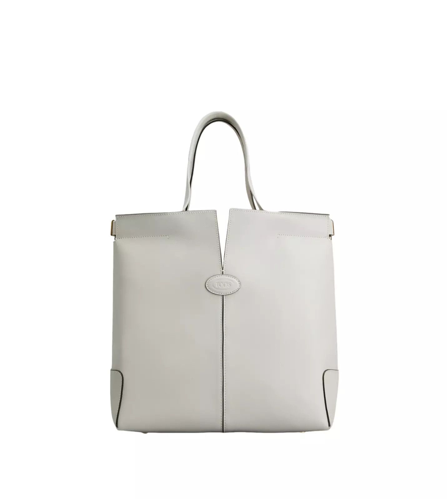 TOD'S Di Bag Folio Small Grey Leather Top Handle Bag