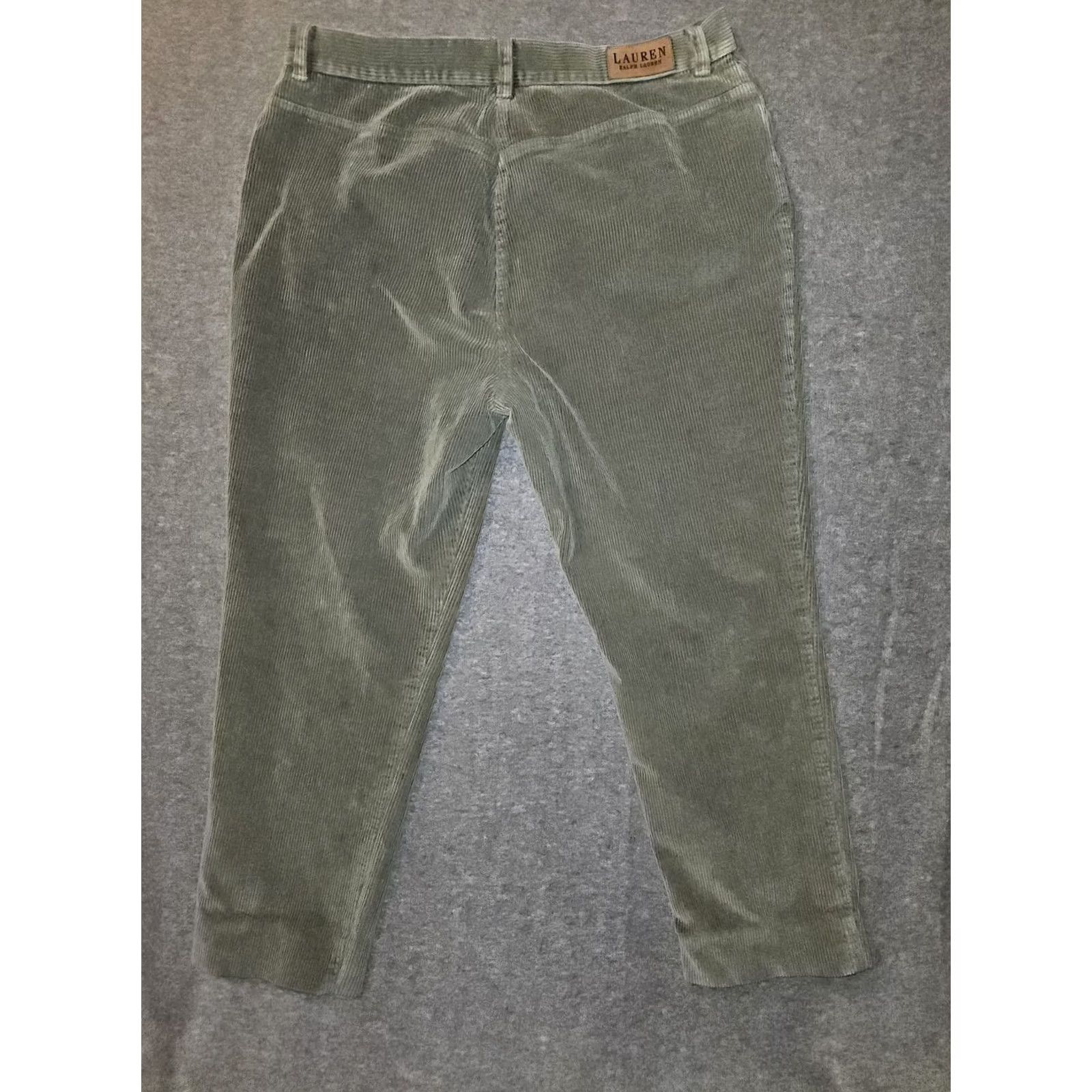 Ralph Lauren VINTAGE Lauren Ralph Lauren Corduroy Pants Womens 16 Olive High Rise 90s Straight Leg Pants Womens Mens Girls Size 38" / US 16 / IT 52 - 5 Thumbnail