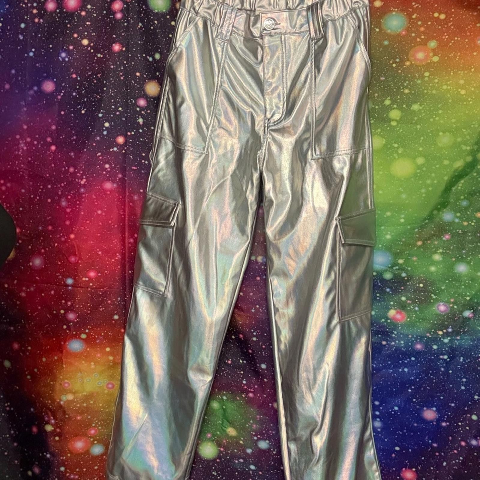 Almost Famous Almost Famous Metallic Silver Pants Size 28" / US 6 / IT 42 - 2 Thumbnail
