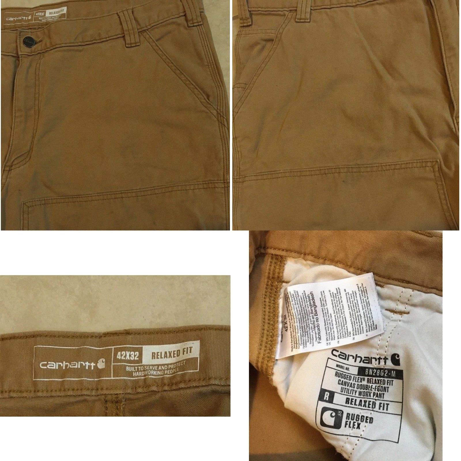 Carhartt VINTAGE Carhartt Faded Distress Double knee Pants 42 Boys Mens 42 Beige Distressed Grunge 90s Trucker Carhartt Style Size US 42 / EU 58 - 8 Thumbnail
