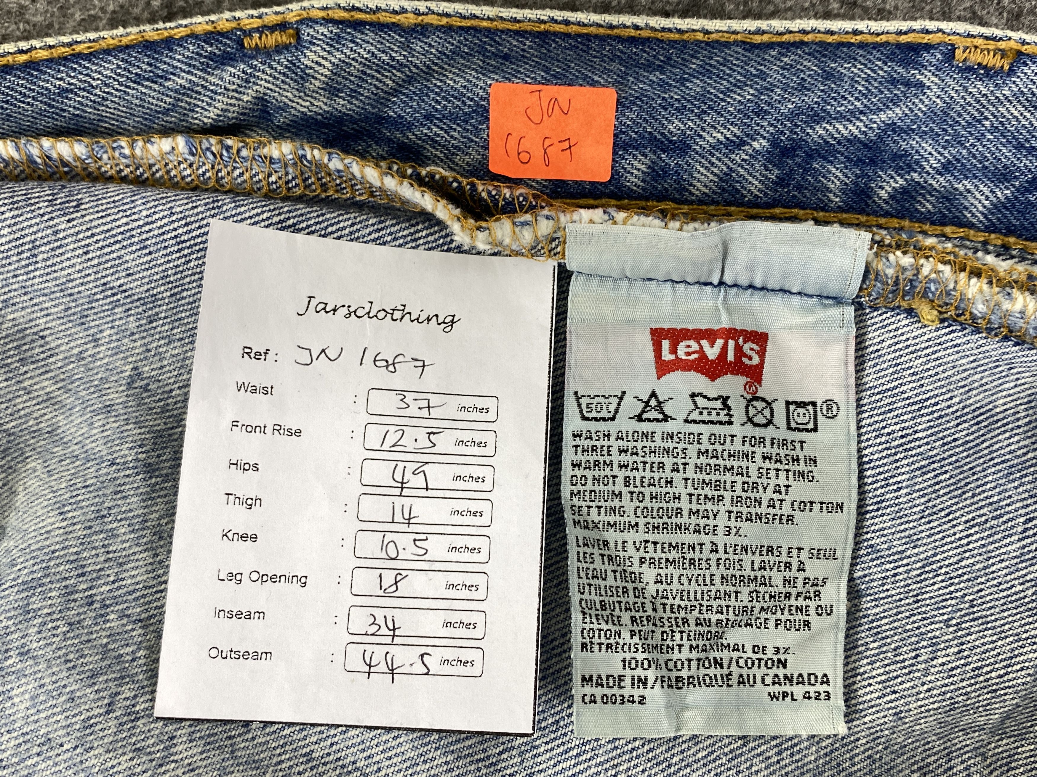 Levi's Blue Vintage Levi's 501 Jeans 37x34 Denim -JN1687 Size US 37 - 8 Thumbnail
