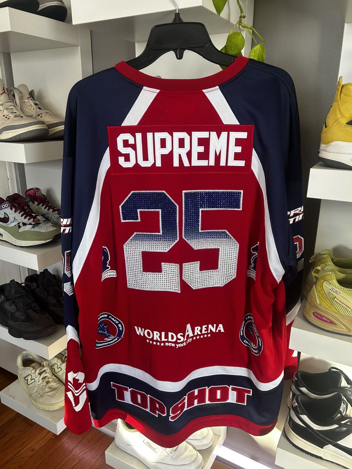 Supreme Supreme Rhinestone Hockey Jersey Red Size L Size US L / EU 52-54 / 3 - 4 Thumbnail
