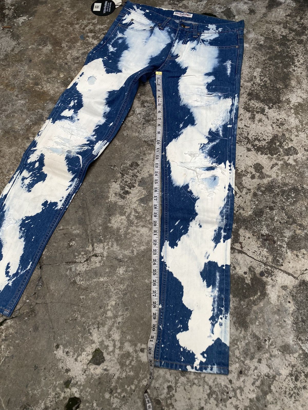 Japanese Brand PROPA9ANDA Josh Rox Tie Dye Ripped Japanese Denim Size US 33 - 13 Thumbnail