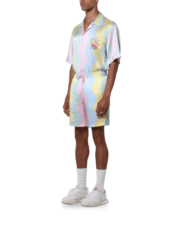 Casablanca o1mle0326 Drawstring Shorts Casa Shell Wave in Multicolor Size US 34 / EU 50 - 3 Thumbnail