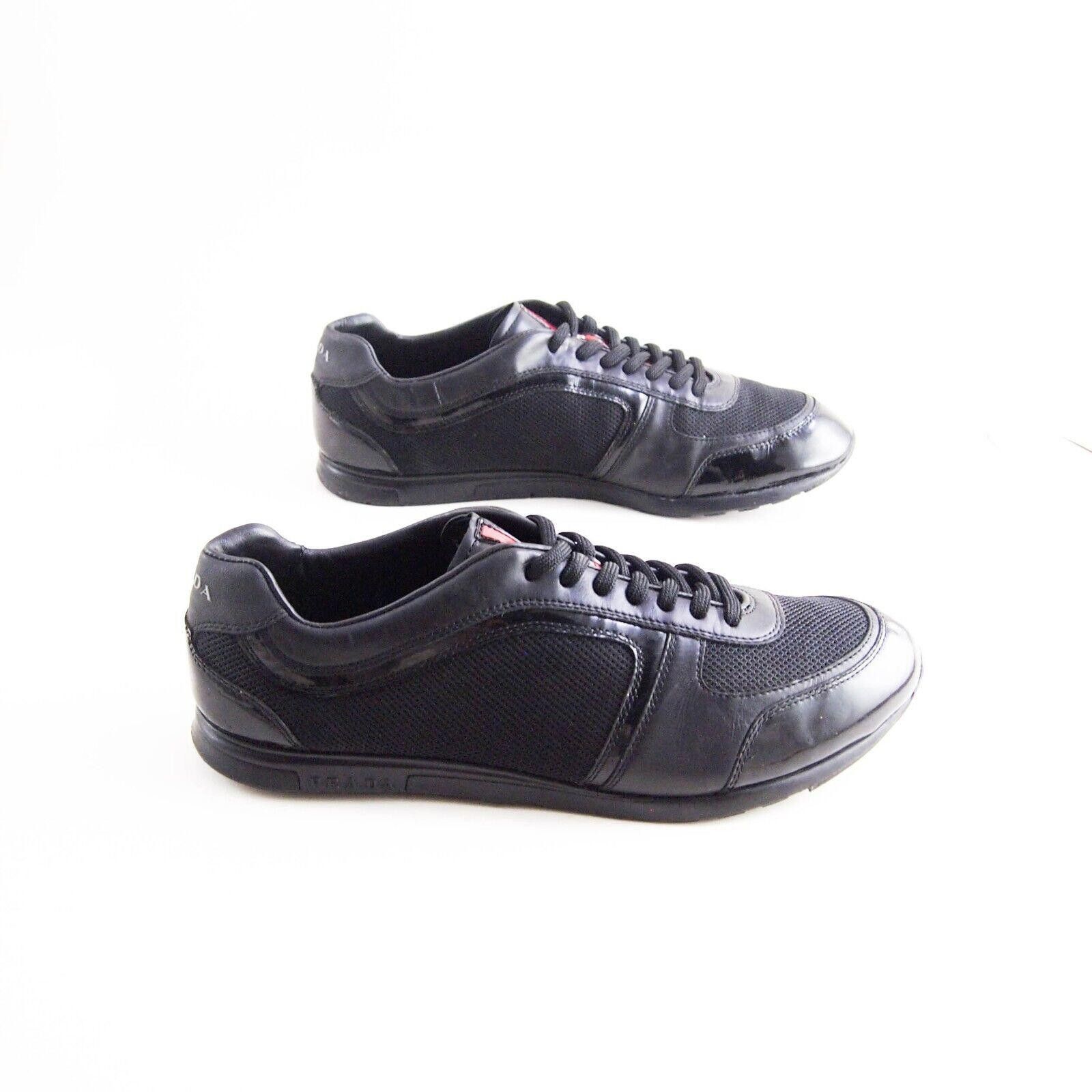 Prada Prada Low Top Sneakers Black Leather Mesh US 7.5 EU 40.5 Size US 7.5 / EU 40-41 - 6 Thumbnail