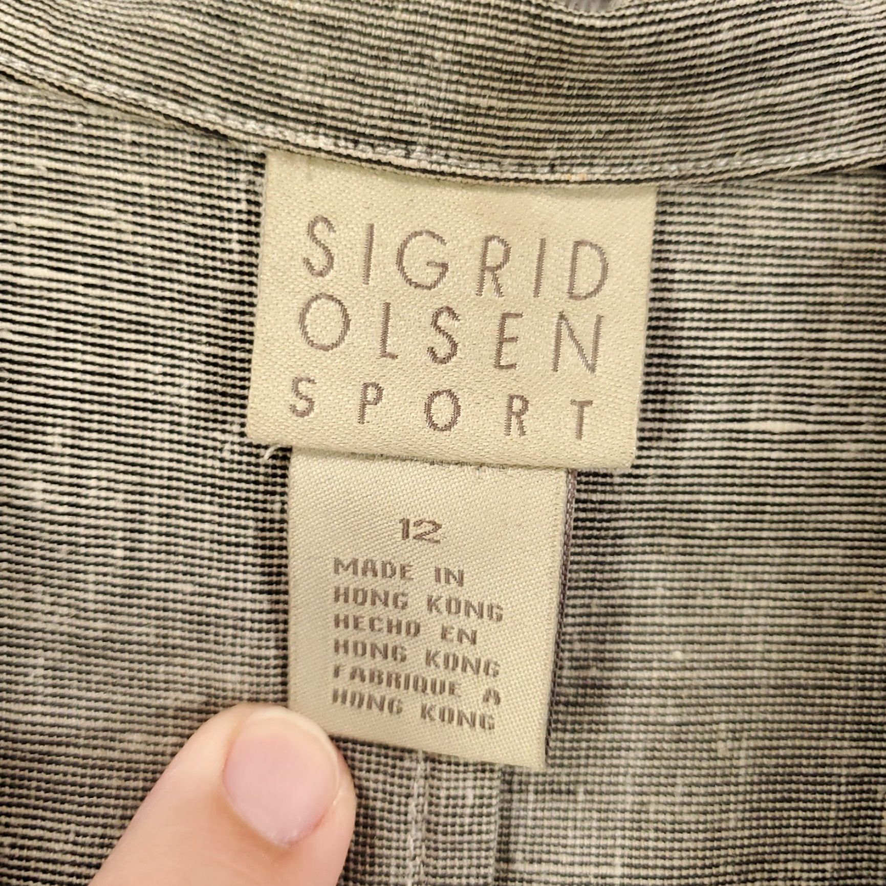 Vintage Sigrid Olsen Tunic Shirt Womens 12 Gray Linen Blend Button Up Top Longline Size XL / US 12-14 / IT 48-50 - 5 Thumbnail