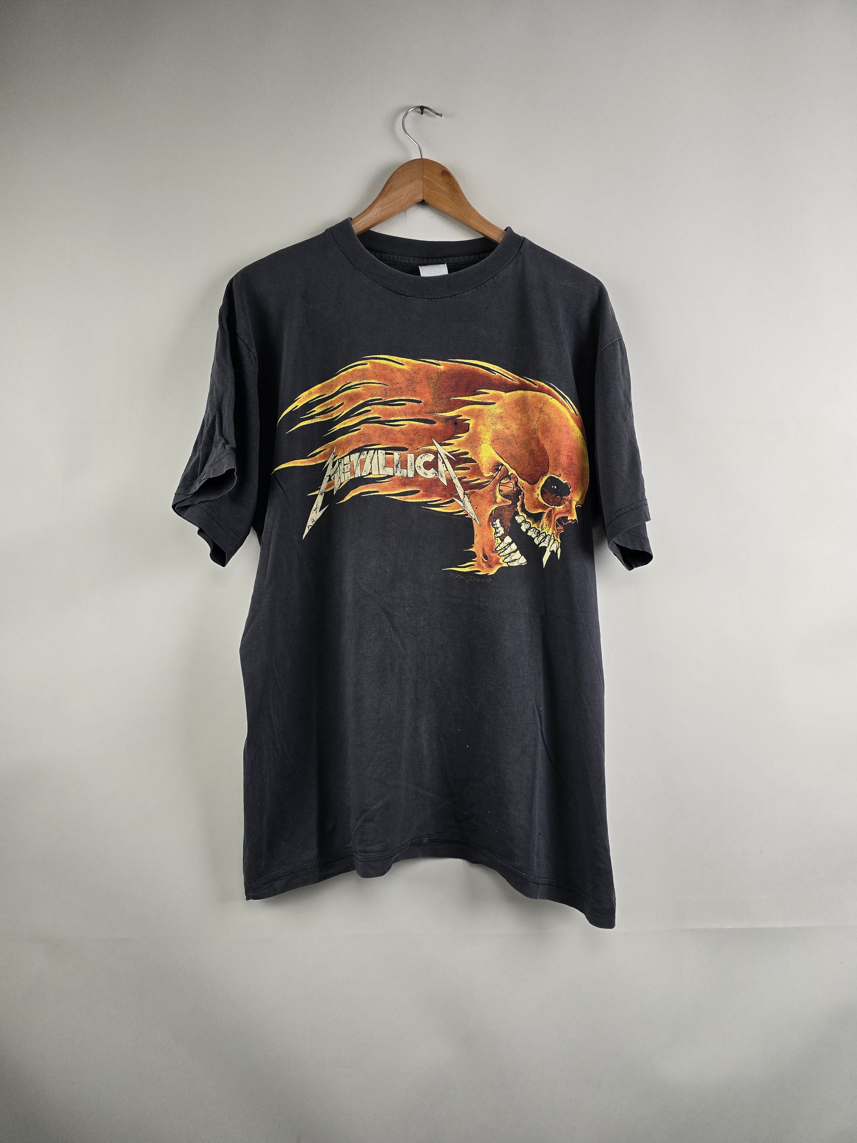 Band Tees × Metallica × Vintage 1994 Metallica Pushead Flaming 