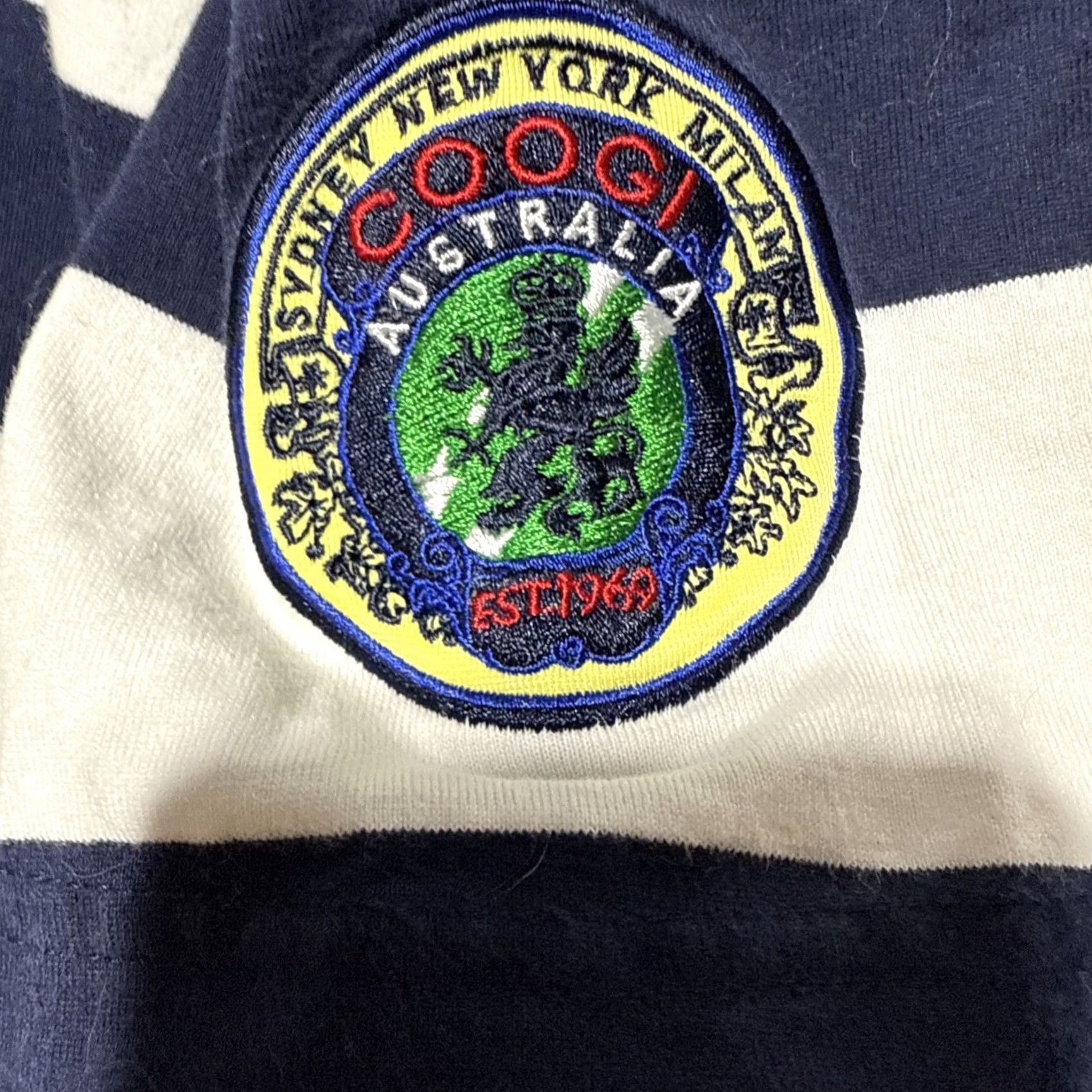 Coogi COOGI T-Shirt Men’s 3XL Short Sleeve Striped White Blue Embroidered Logo Size US 39 - 5 Thumbnail