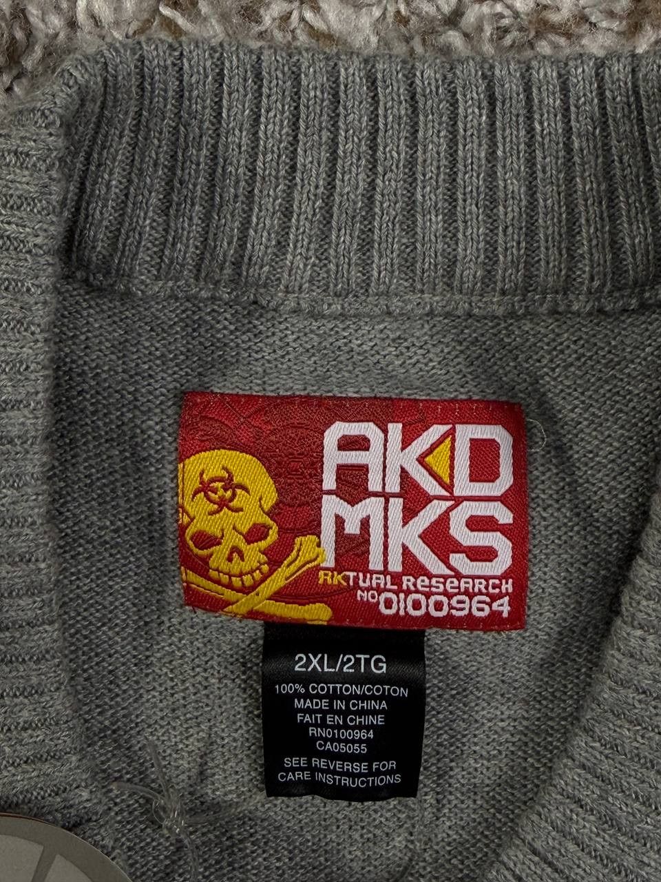 Akademiks Vintage Akademiks Knit Black Logo Striped Sleeves Size US XXL / EU 58 / 5 - 9 Thumbnail