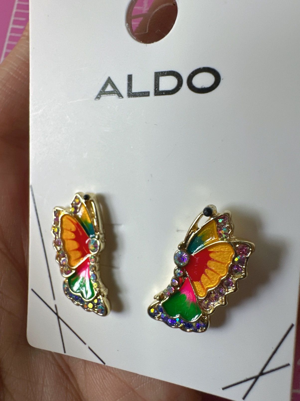 Aldo Aldo earrings multi colored butterfly studs/ helix piercing Size ONE SIZE - 4 Thumbnail