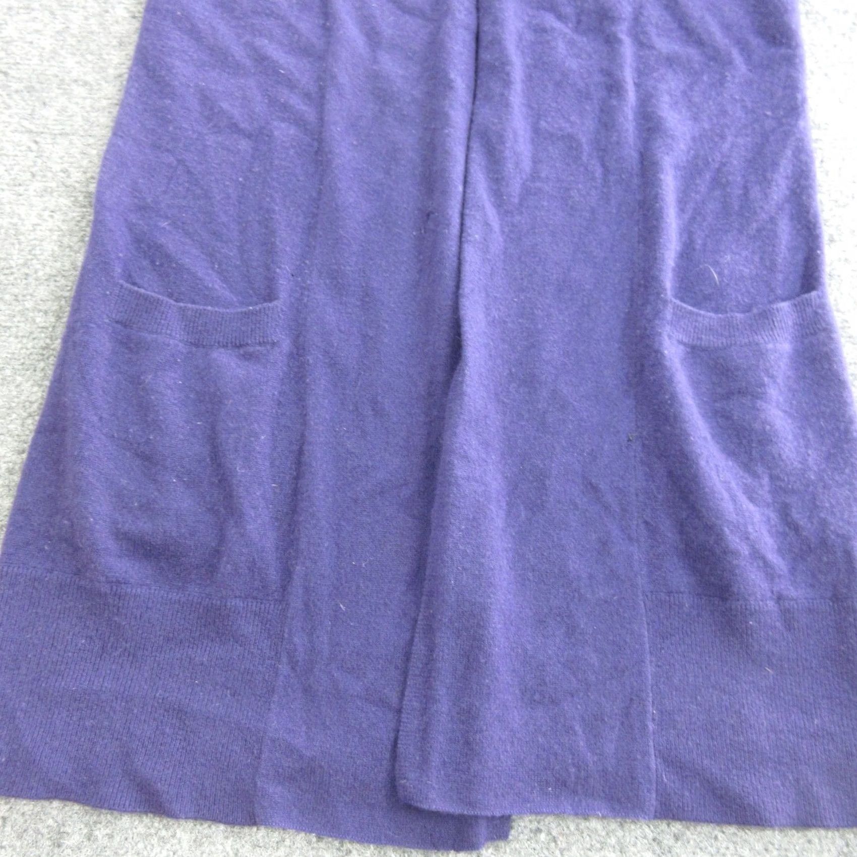 Vince Vince Cardigan Sweater Womens Small Purple 100% Cashmere Open Front Pockets Knit V-Neck Wool/Solid Accessories Included Size S / US 4 / IT 40 - 2 Thumbnail