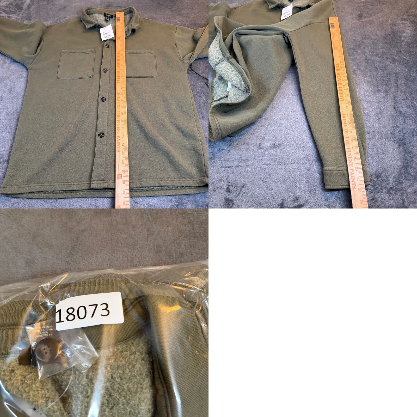 Forever 21 FOREVER 21 Olive Green Fleece Lined Button Down Shirt Jacket Shacket Mens M Size US M / EU 48-50 / 2 - 8 Thumbnail