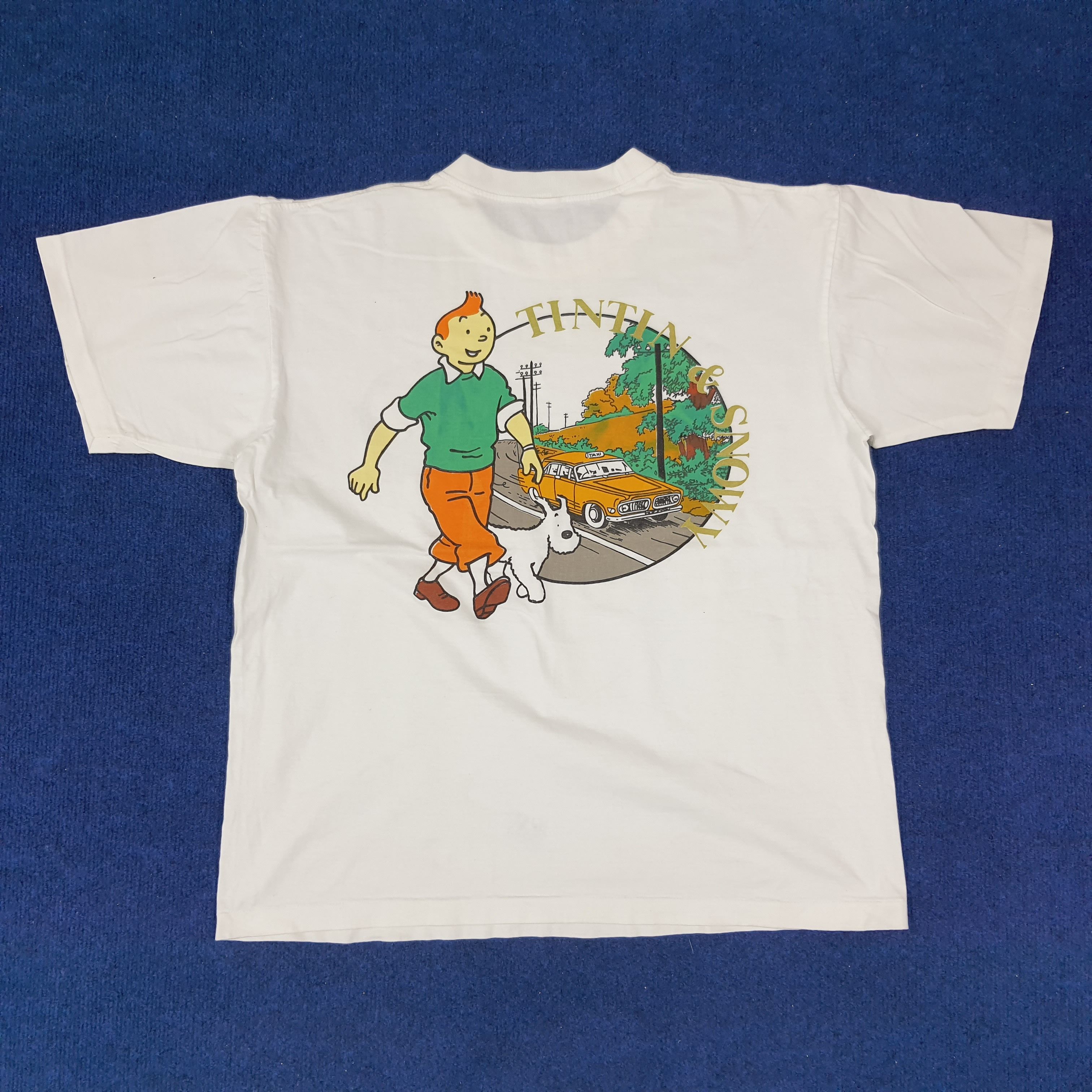 Vintage Vintage Adventure of TinTin & Snowy American Comic Tshirt Size US L / EU 52-54 / 3 - 1 Thumbnail