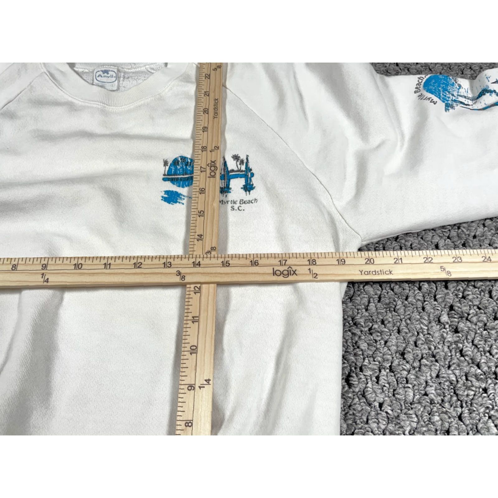 Anvil VINTAGE Anvil Sweatshirt Shirt Men L White Myrtle Beach Sailboat Graphic 80s USA Size US L / EU 52-54 / 3 - 5 Thumbnail