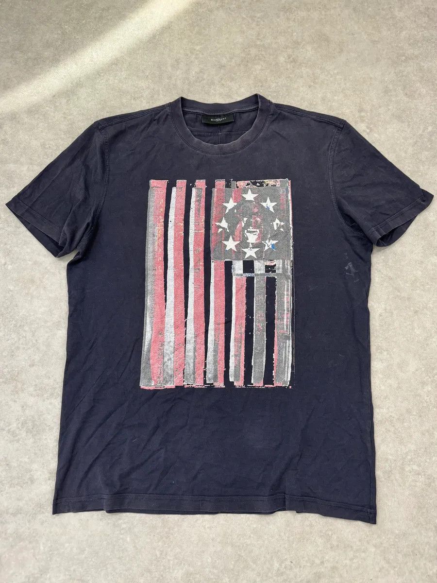Givenchy SS2011 Givenchy USA Flag Navy T-Shirt by Riccardo Tisci Size US M / EU 48-50 / 2 - 4 Thumbnail