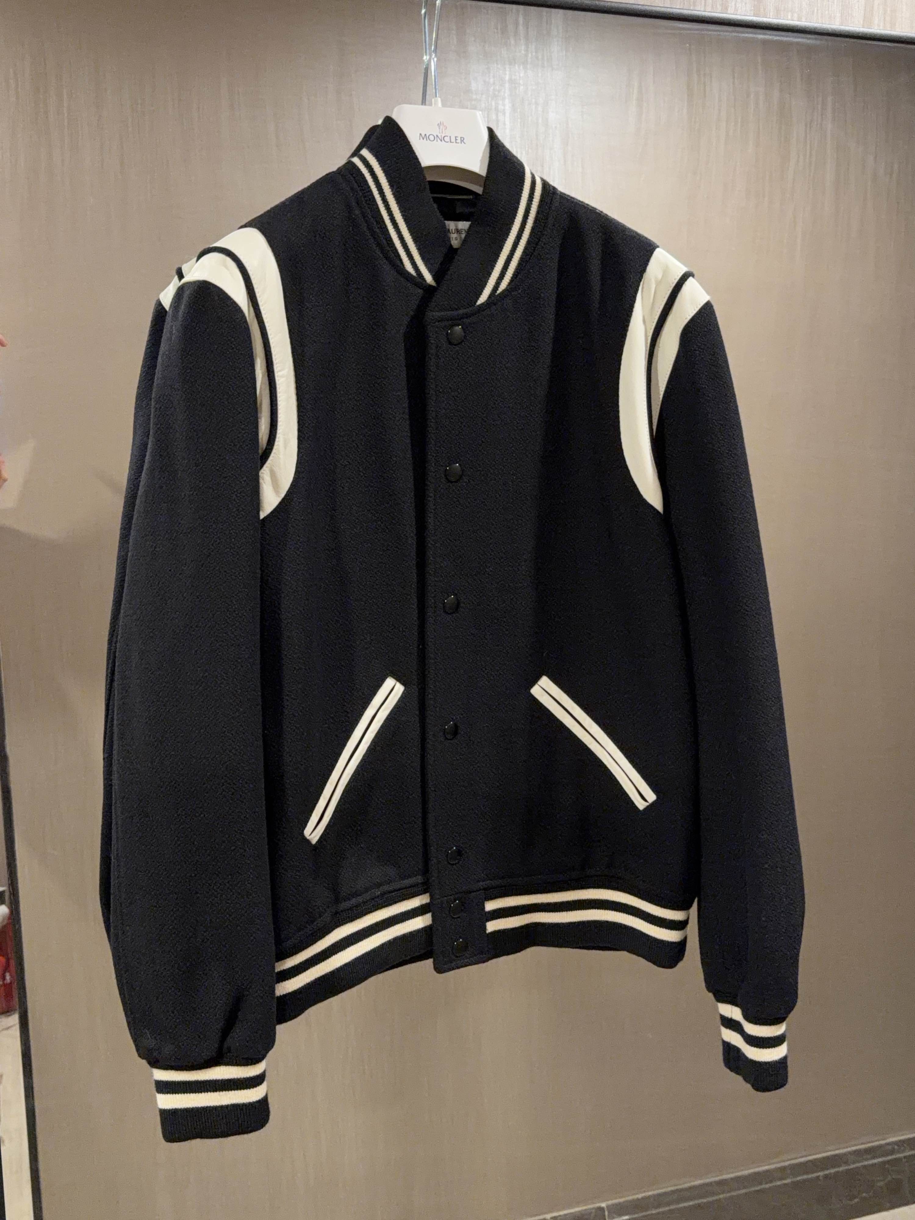 Saint Laurent Paris Saint Laurent Striped Wool Bomber Jacket Size 52 Size US L / EU 52-54 / 3 - 1 Thumbnail