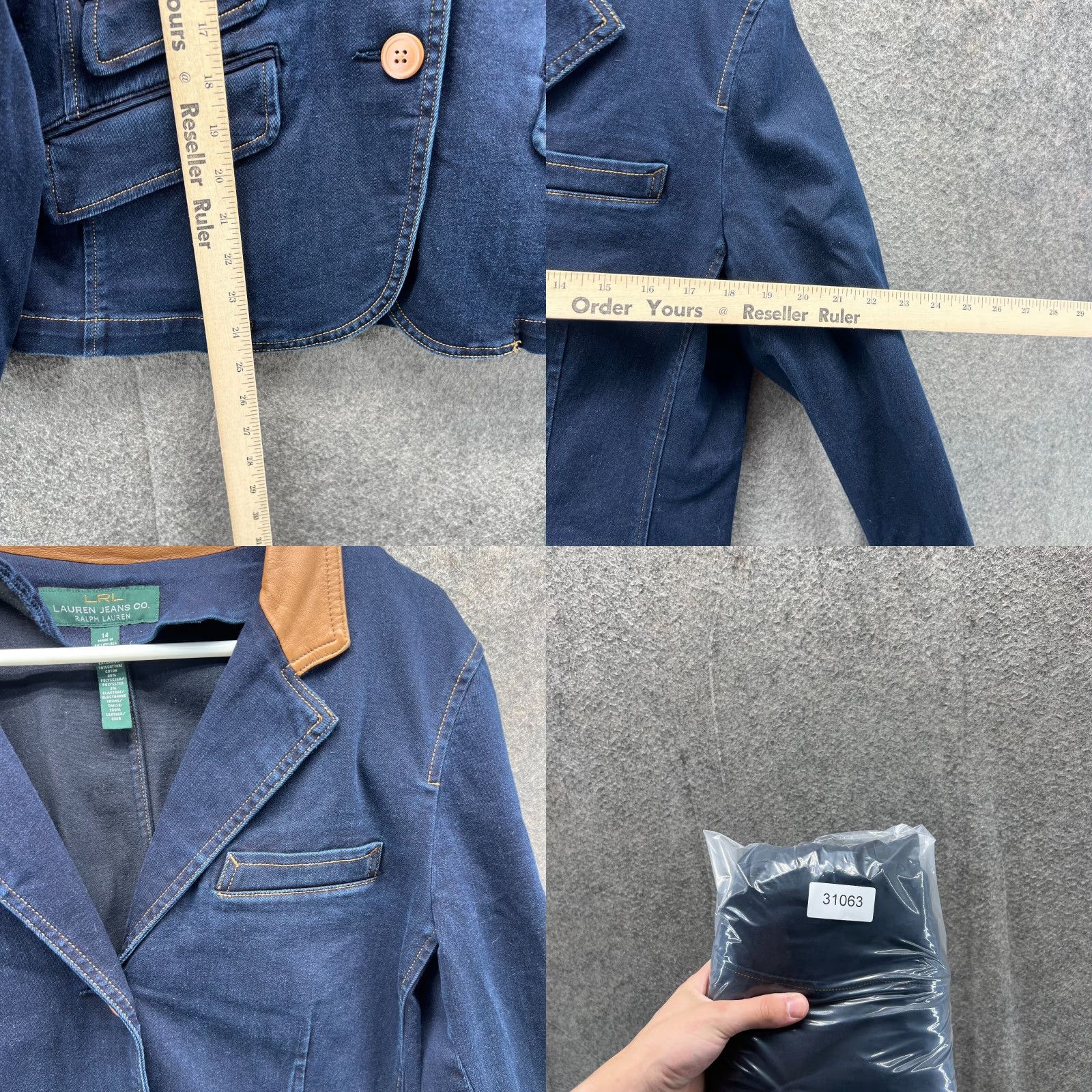 Ralph Lauren VINTAGE Ralph Lauren Blazer Women 14 Denim Blue Cotton Blend Cotton Lining Button Long Sleeve Casual Party/Cocktail Travel Size XL / US 12-14 / IT 48-50 - 8 Thumbnail