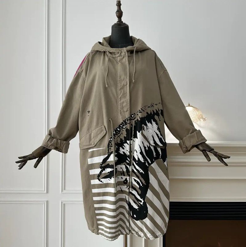 Dior Dior Khaki Women's Coat with Unique Design 0089 Size S / US 4 / IT 40 - 1 Thumbnail