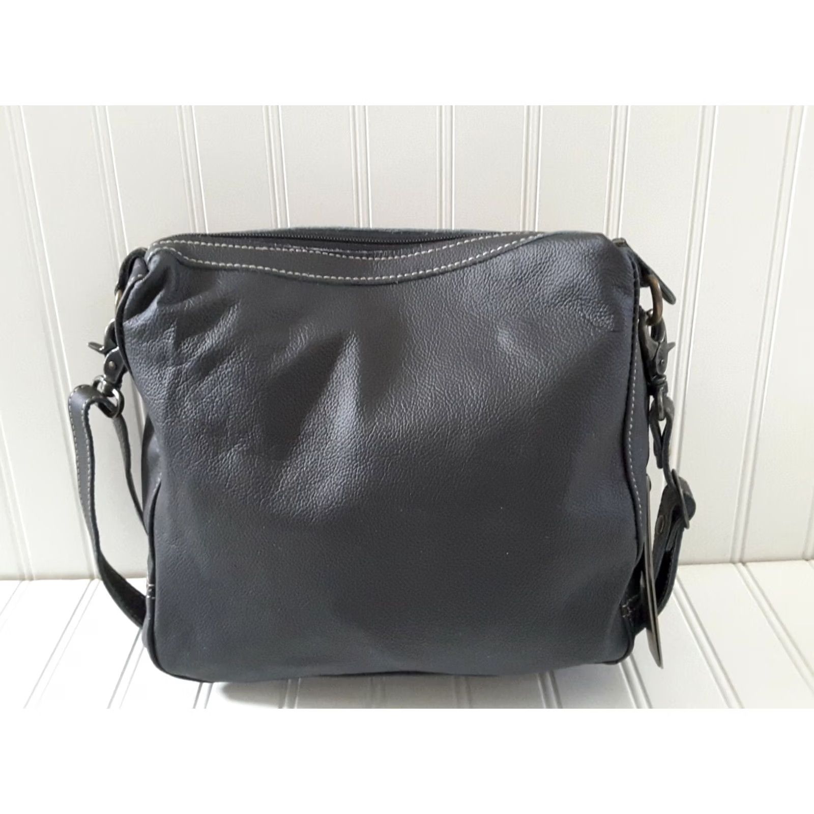 Vintage Myra Bag Monochromatic Snake Fur Leather Purse Handbag Shoulder Bag Women Medium Black Animal Print Zip Adjustable Strap Size ONE SIZE - 3 Thumbnail