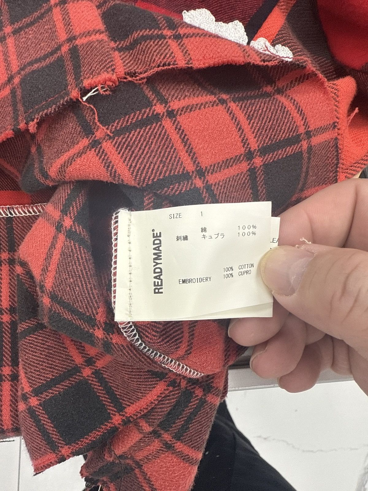 DENIM TEARS × READYMADE ReadyMade Denim Tears Check Shirt "Red" Size US S / EU 44-46 / 1 - 3 Thumbnail