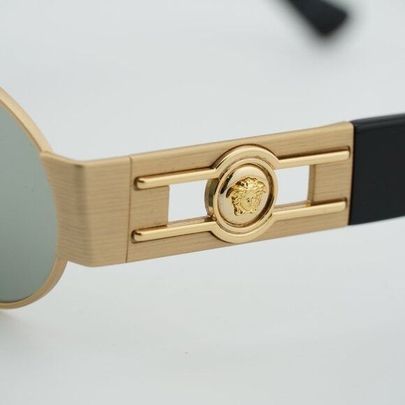 Versace Versace VE2264 100230 Sunglasses Gold Oval Frame, Green Size ONE SIZE - 8 Thumbnail