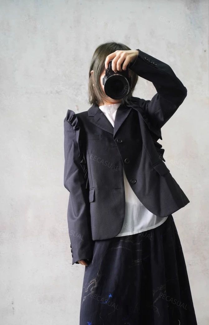 Comme des Garcons Comme Des Garcons Lace Shoulder Wool Blazer Size S / US 4 / IT 40 - 4 Thumbnail