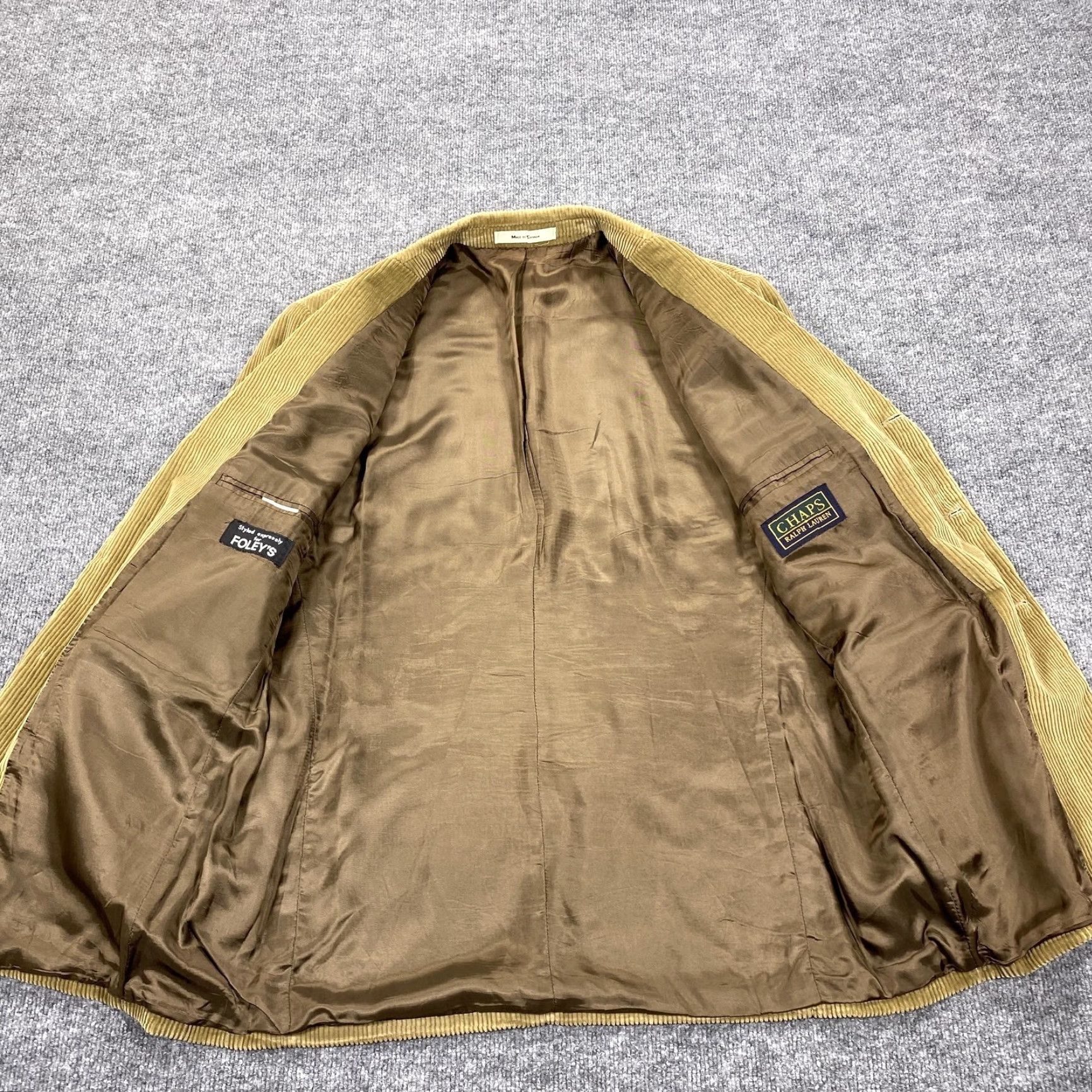 Chaps Chaps Ralph Lauren Sport Coat Mens 44R Tan Corduroy Made in Canada 3 Button Size US S / EU 44-46 / 1 - 5 Thumbnail