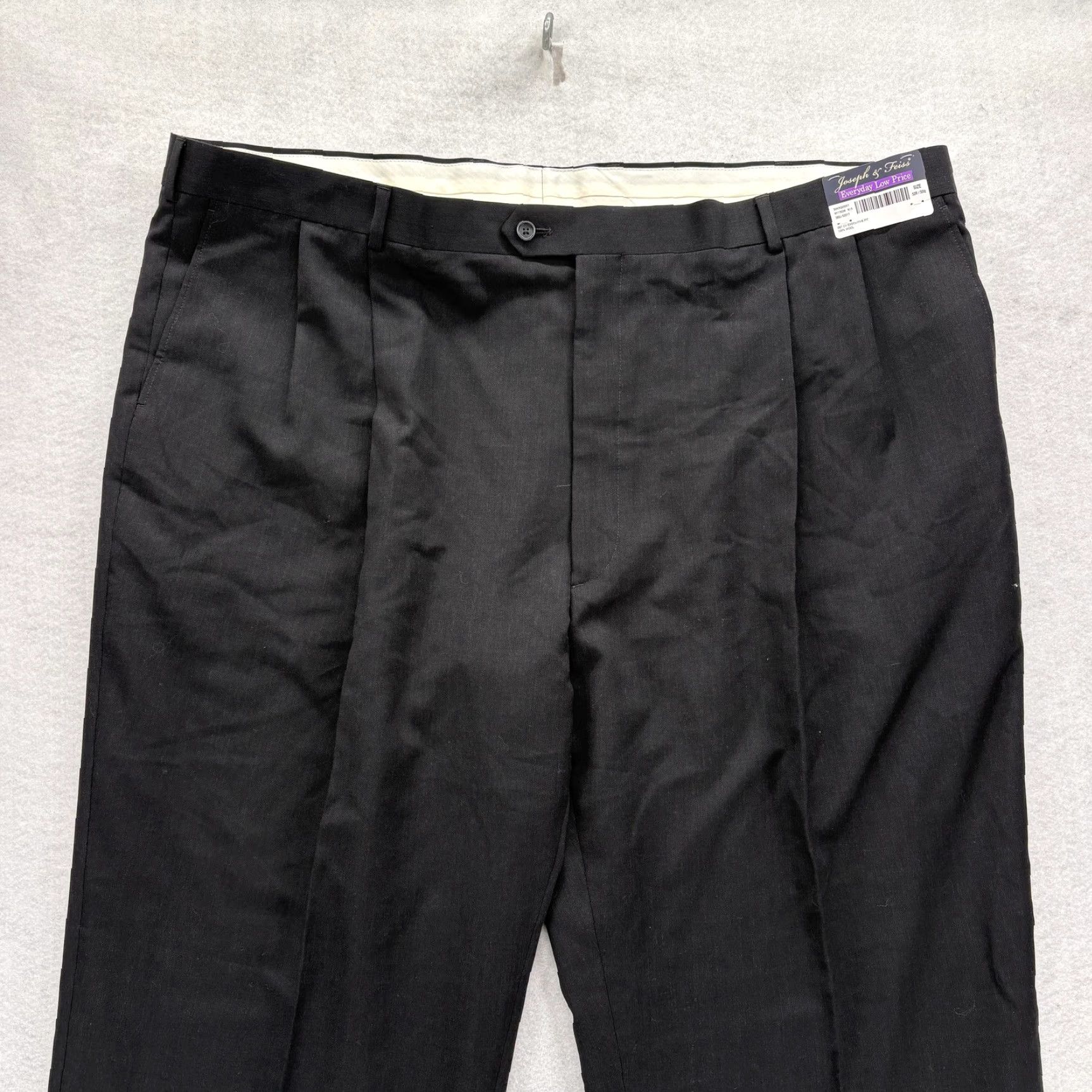 Joseph Joseph & Feiss Pants Mens 50 Black 100% Wool Pleated Business Unhemmed NWT Size US 34 / EU 50 - 2 Thumbnail