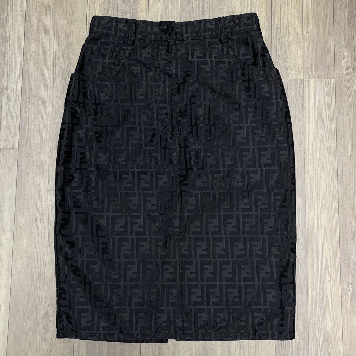 image of Fendi Monogram Skirt in Black, Women's (Size 26)