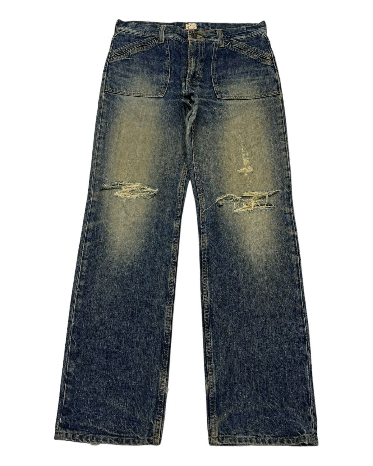 Lee VINTAGE LEE UNION MADE X ABAHOUSE MUD WASH DISTRESSED DENIM Size US 32 / EU 48 - 1 Thumbnail