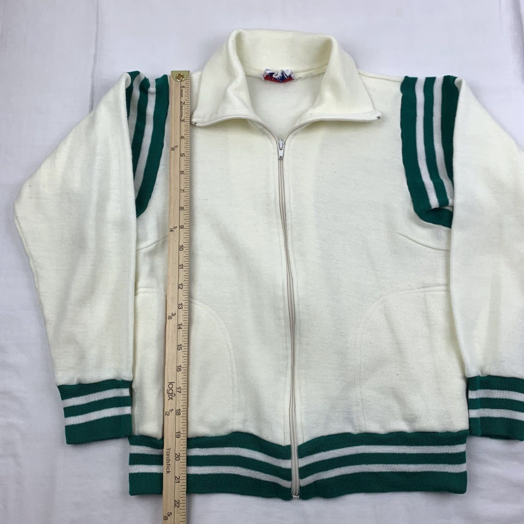 Vintage VINTAGE Hy Sport Sweatshirt Women Full Zip Shirt M White 1970s 1980s School USA Mens Womens Girls Boys Size M / US 6-8 / IT 42-44 - 4 Thumbnail