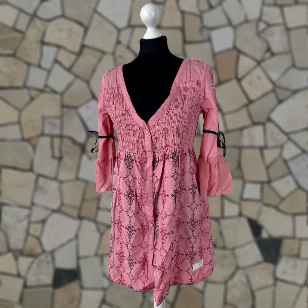 Pinko Odd Molly 2 Pink Boho Embroidered Cotton Tunic Dress Womens Size 2 Knee Length 76 cm XS-XL? Size XS / US 0-2 / IT 36-38 - 1 Thumbnail