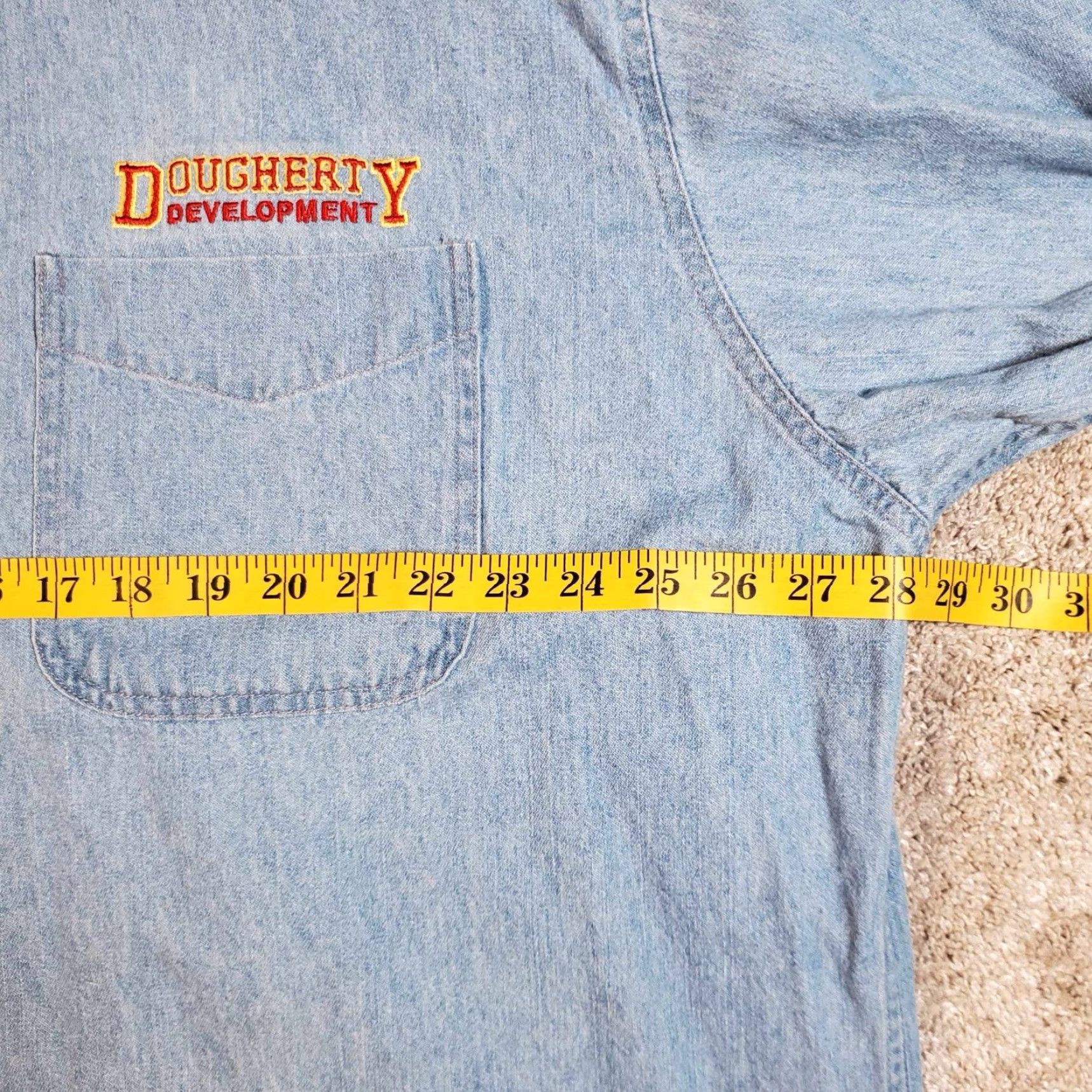 Vintage VINTAGE Woolrich Shirt Denim Long Sleeve Button-Up 2XL BIG Distressed Blueship? Size US XXL / EU 58 / 5 - 4 Thumbnail