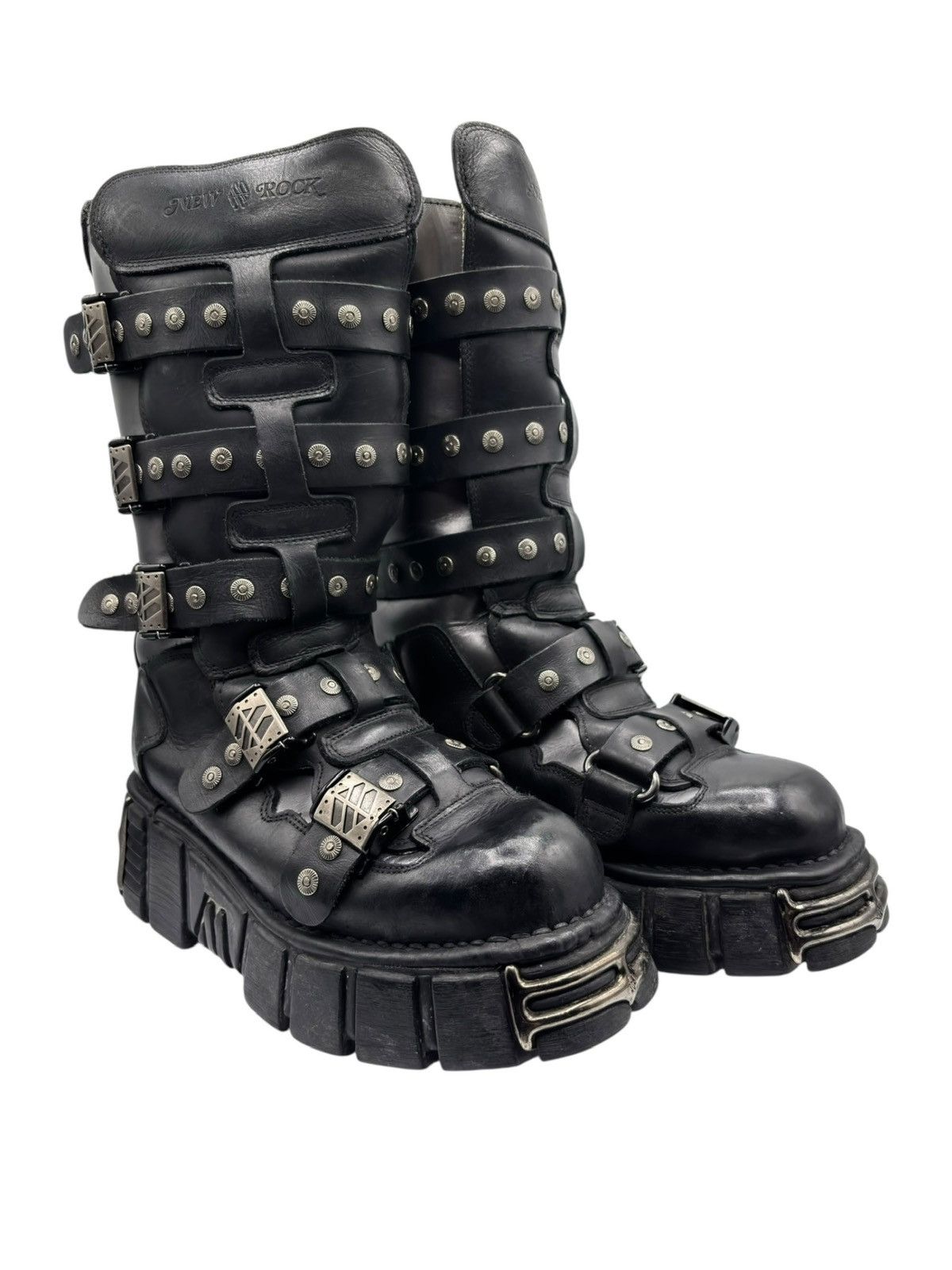 靴 new rock vintage l boots archive Y2K New Rock Vintage Archive New Rocks Platform Boots | Grailed
