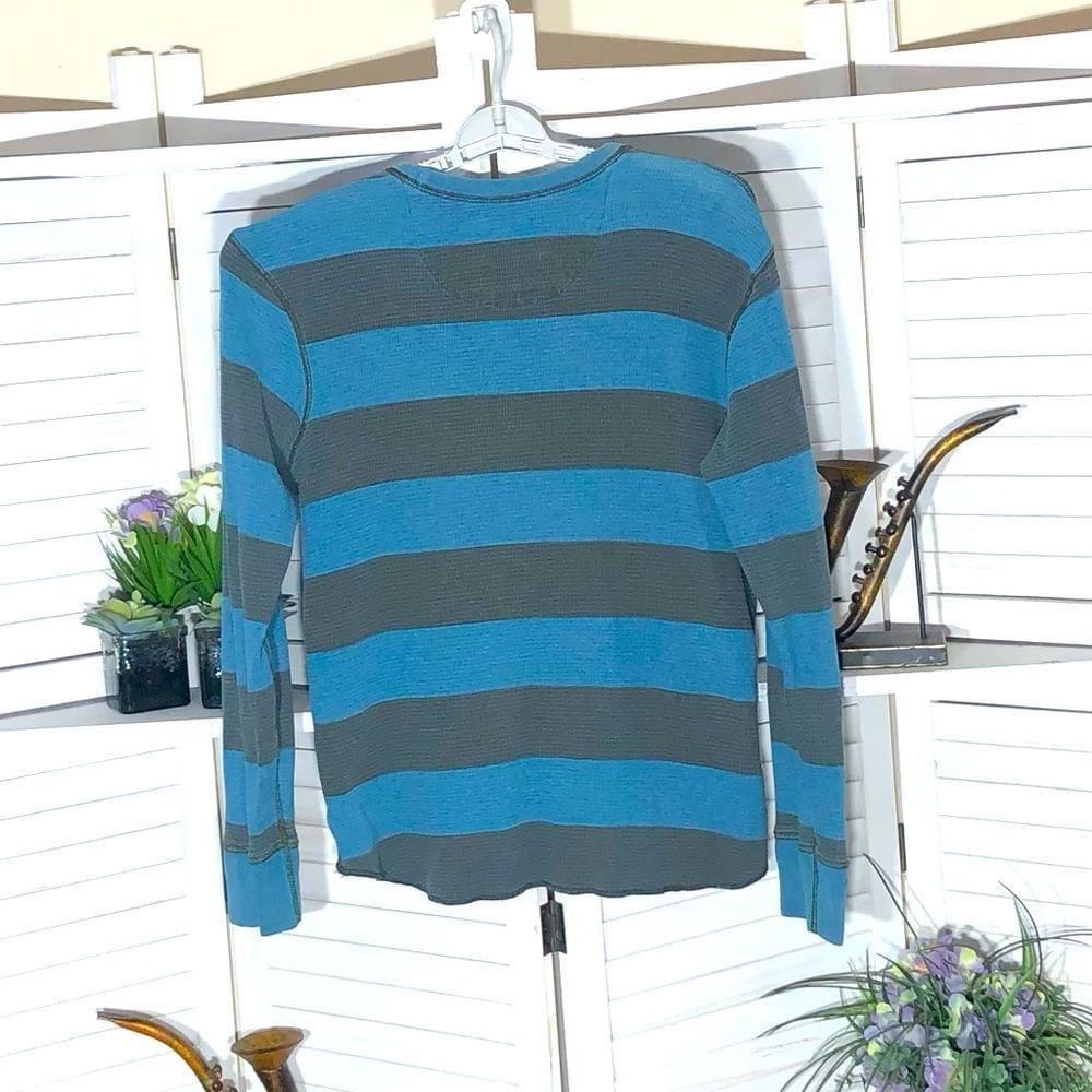 Gap Gap teal blue gray striped cotton long sleeves shirt L Size US L / EU 52-54 / 3 - 2 Thumbnail