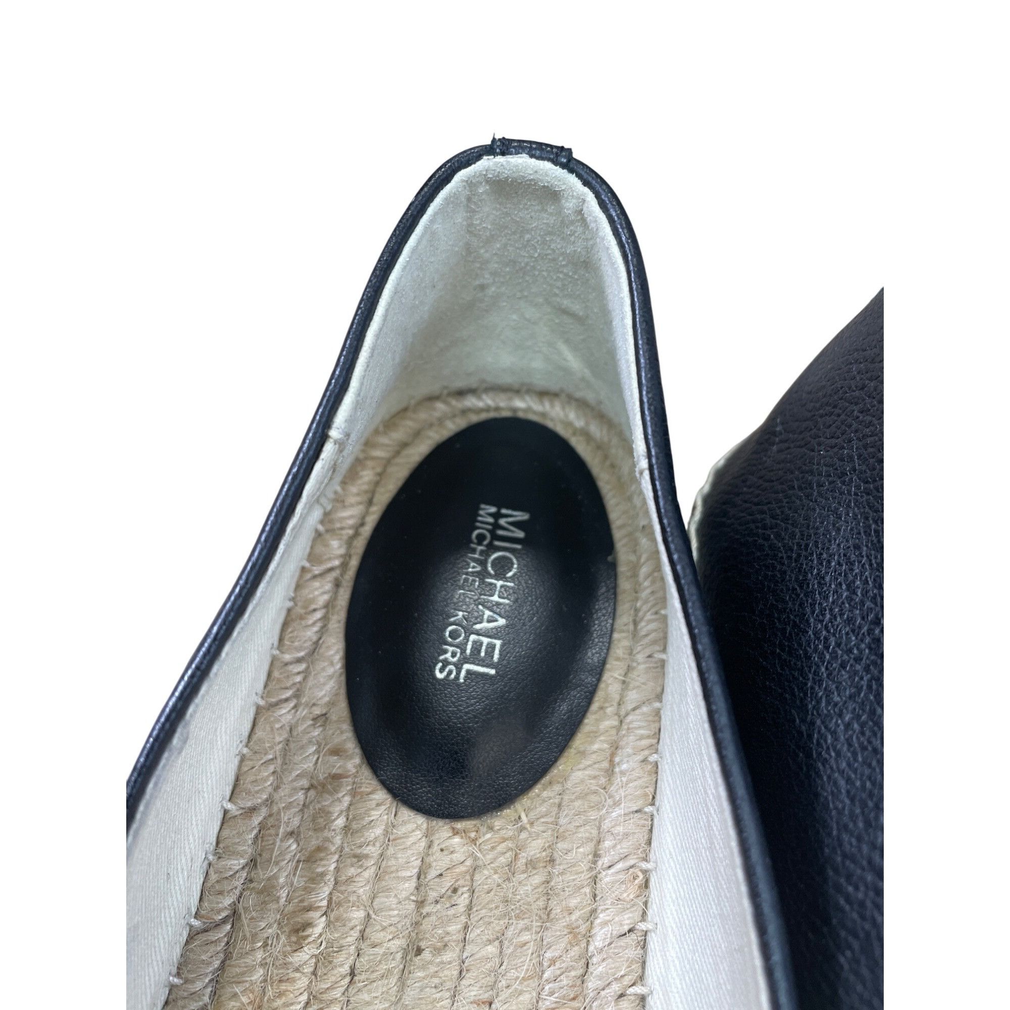 Michael Kors Michael Kors Womens Black Leather Espadrille Flats Size 6M S Size US 6 / IT 36 - 10 Thumbnail