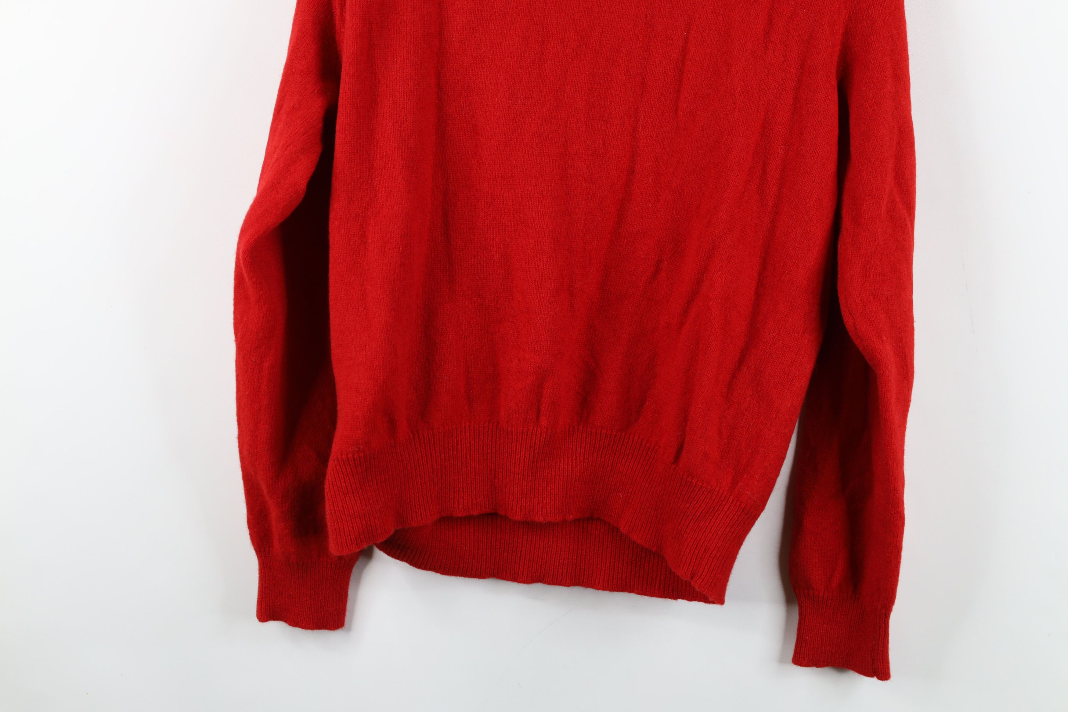 Ralph Lauren × Vintage Vintage Ralph Lauren Pony Logo Wool Knit V-Neck Sweater Red Size US L / EU 52-54 / 3 - 11 Thumbnail