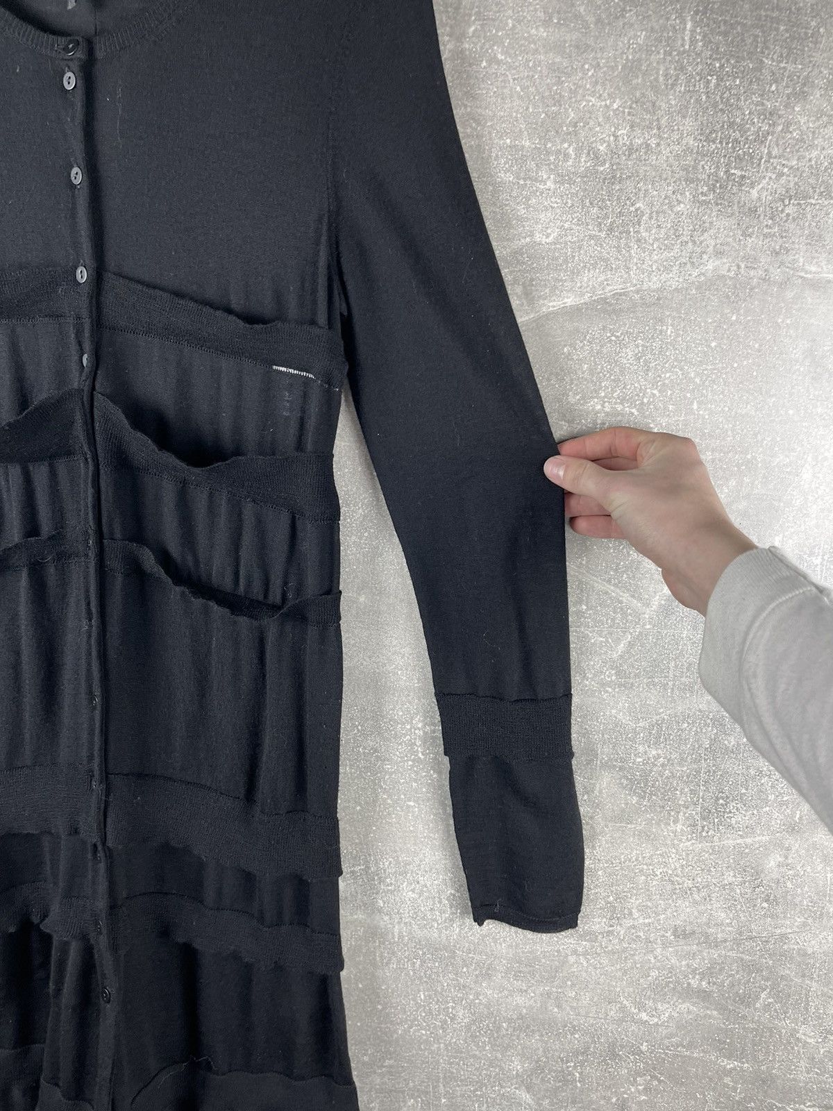 Other Liviana Conti Merino Wool Knit Dress Black Front Long Sleeve Size M / US 6-8 / IT 42-44 - 5 Thumbnail