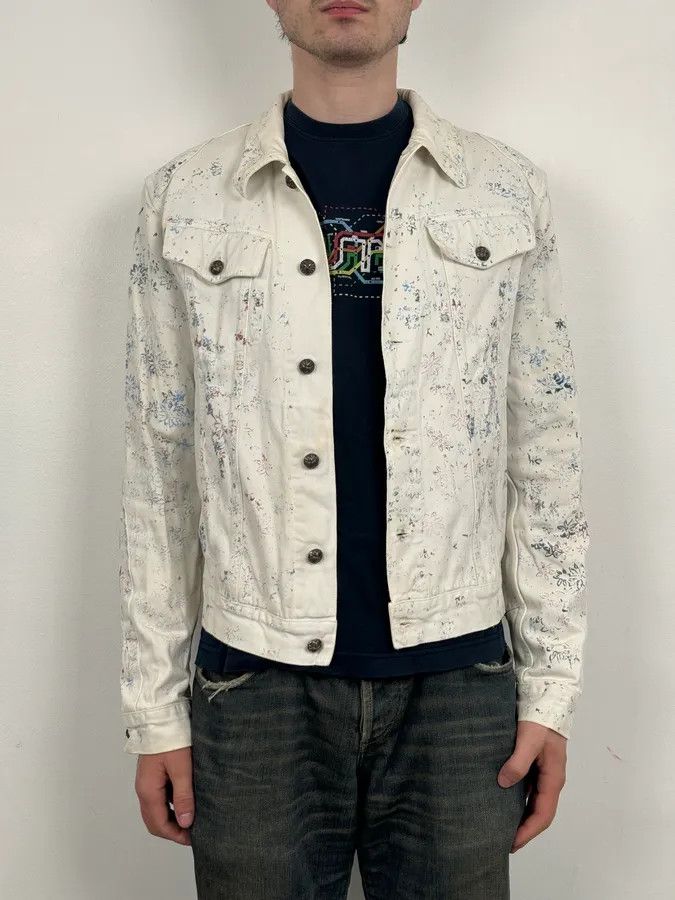 Versace Versace Royal Erased White Denim Jacket Size US S / EU 44-46 / 1 - 2 Thumbnail