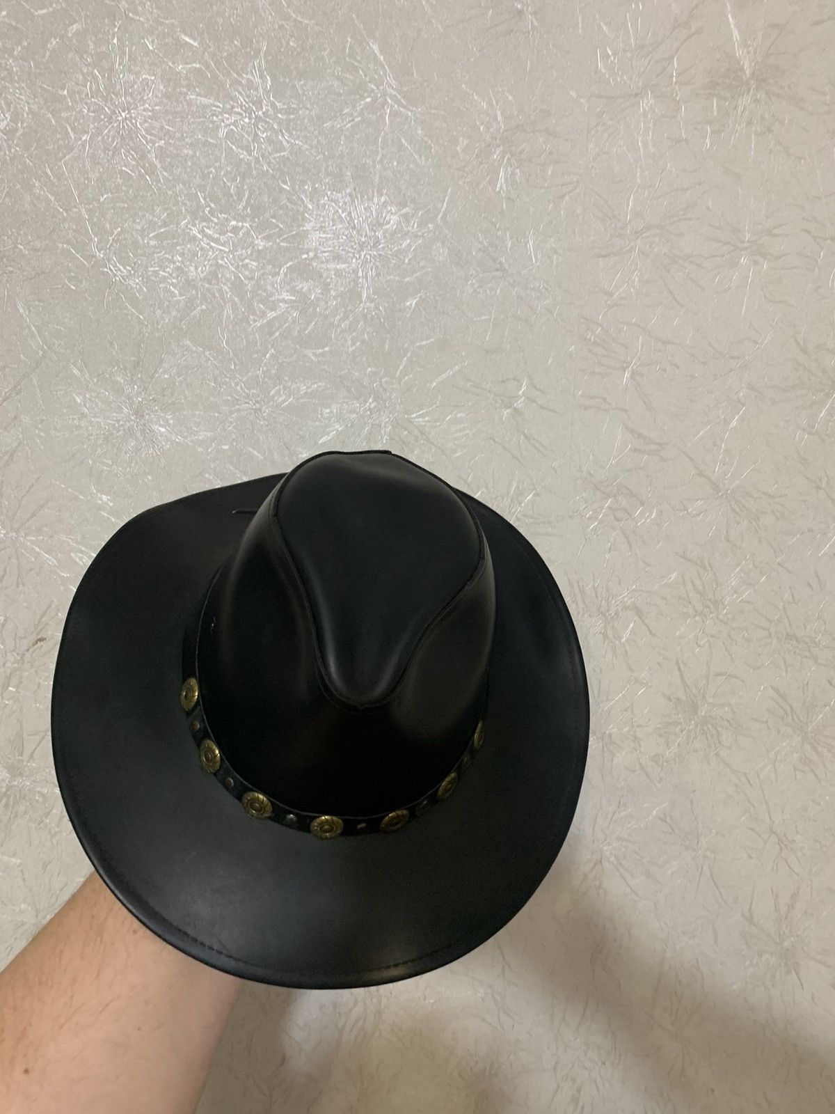 Cowboy Equipment × Herschel Supply Co. Rare Henschel Leather Vintage Black Cowboy Hat Made in USA Size ONE SIZE - 4 Thumbnail