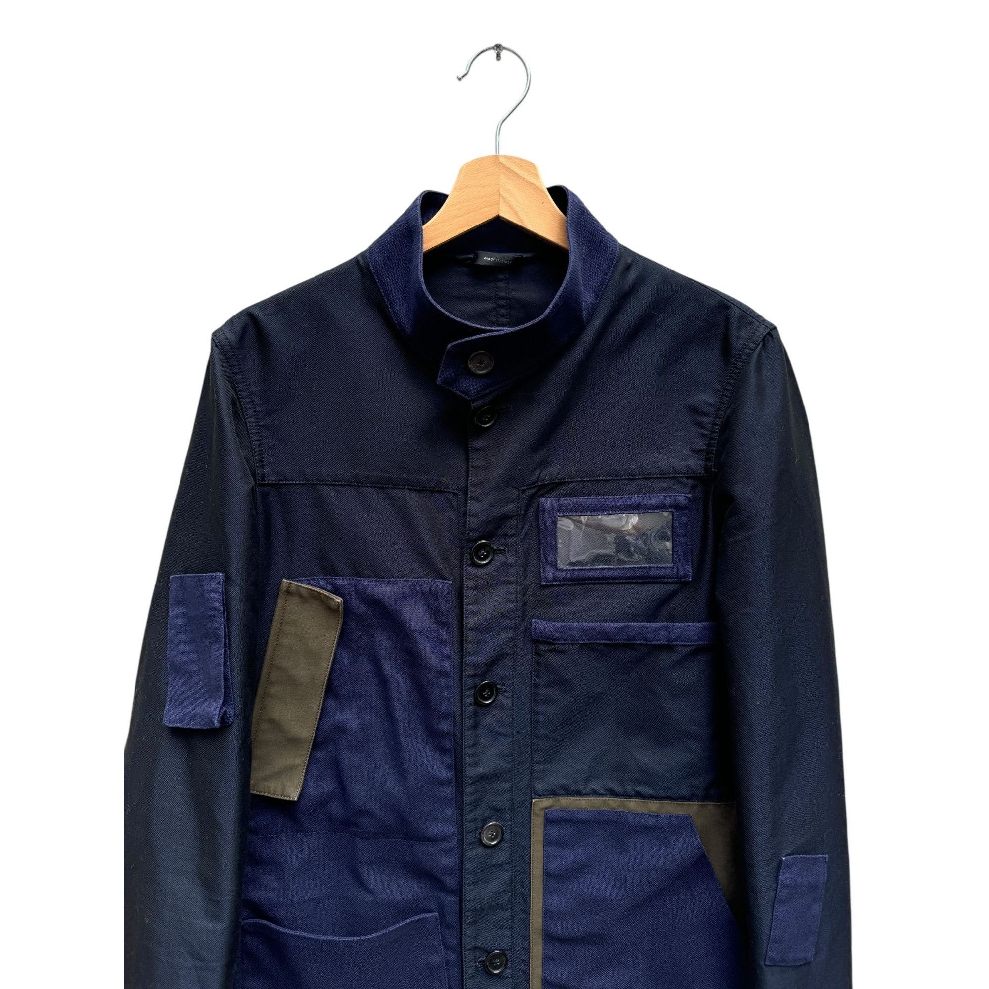 Jil Sander Navy Patchwork Utility Jacket Size US S / EU 44-46 / 1 - 2 Thumbnail