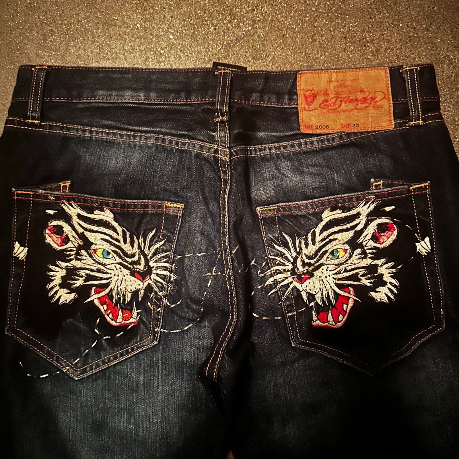 Ed Hardy ed hardy christian audigier embroidered tiger spell out Size US 33 - 5 Thumbnail