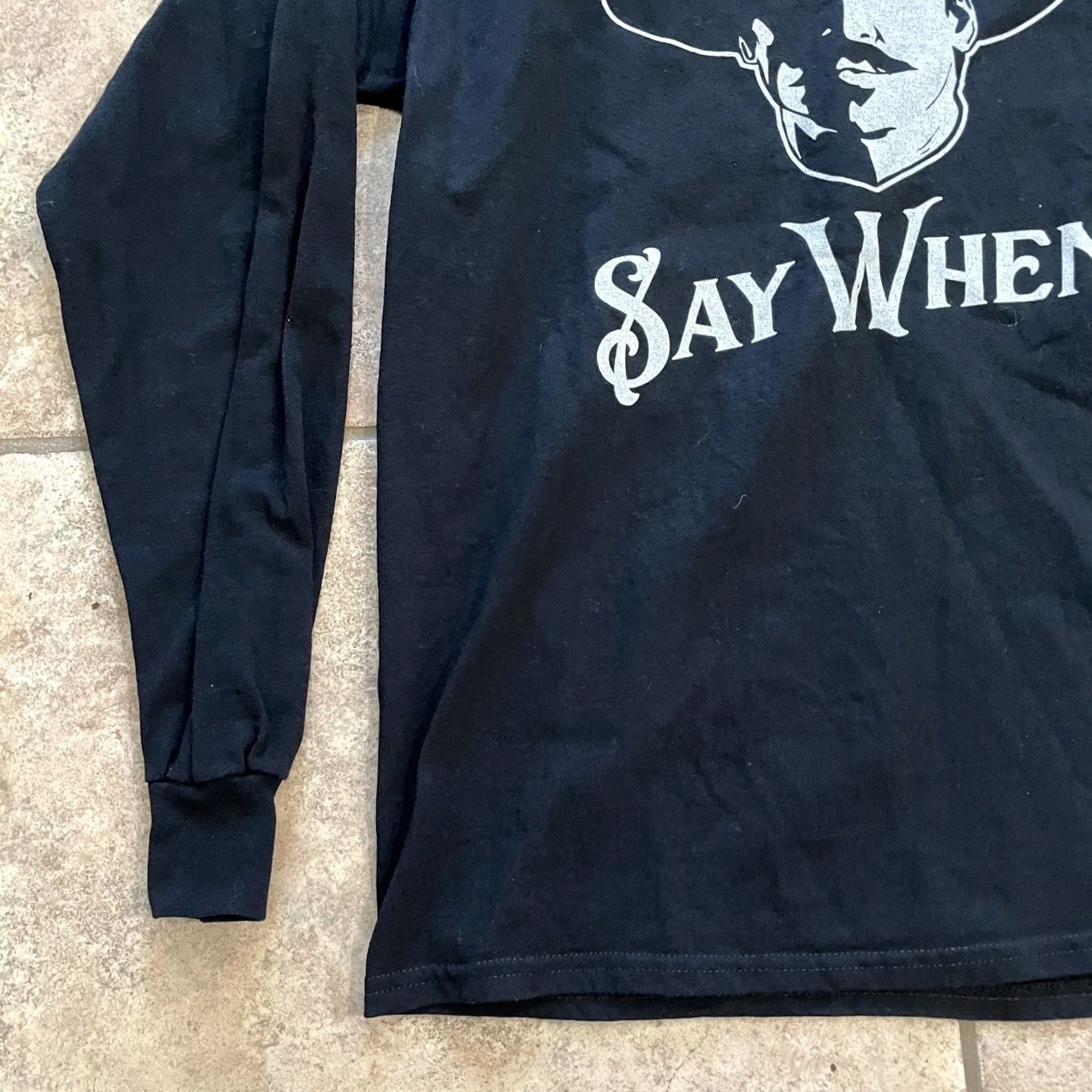 Vintage VINTAGE American AF Say When Black Long Sleeve Cotton Tee Mens Size L USA Size US L / EU 52-54 / 3 - 3 Thumbnail