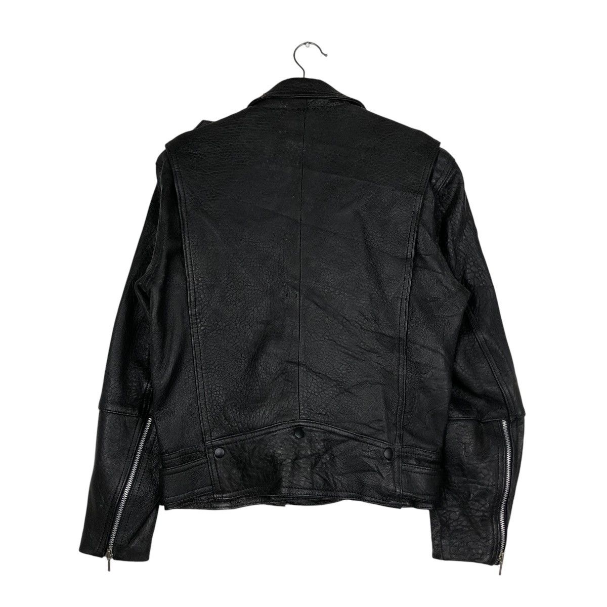 Japanese Brand 🔥VINTAGE BIKER LEATHER JACKET DOUBLE COLLAR U STATION Size US M / EU 48-50 / 2 - 7 Thumbnail