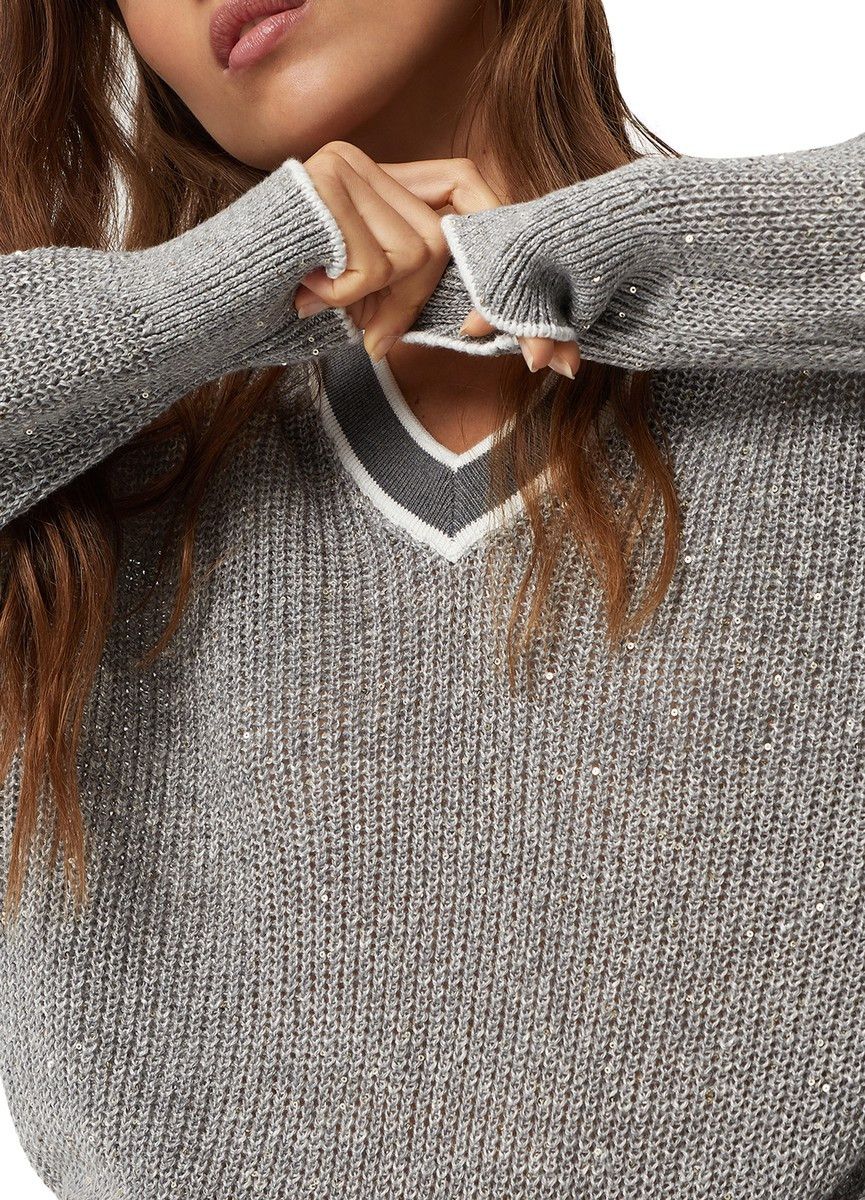 Brunello Cucinelli o1w1db10825 Sweater in Medium Grey Size XL / US 12-14 / IT 48-50 - 4 Thumbnail