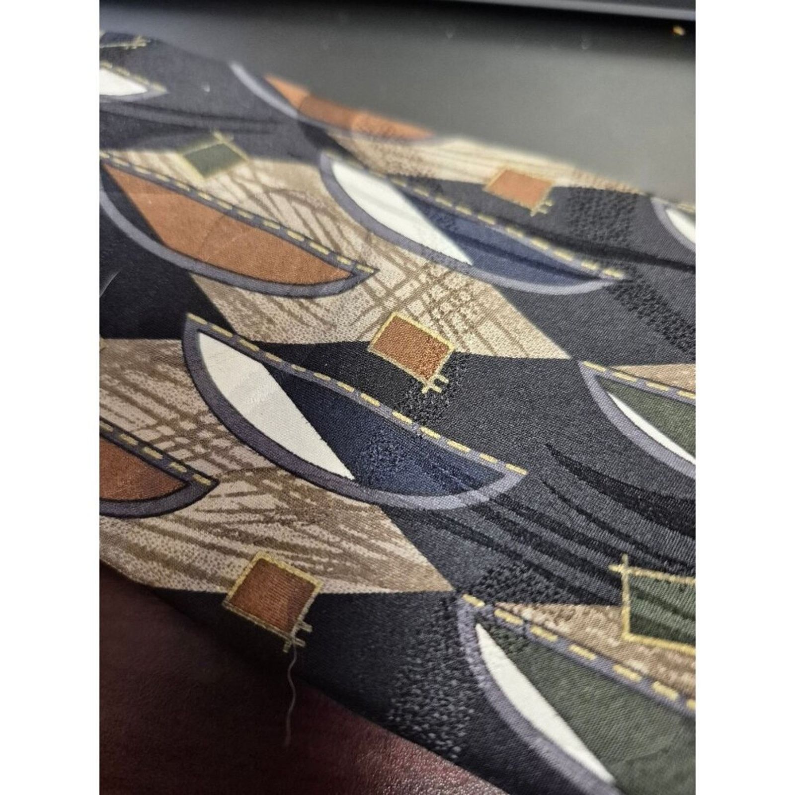 BENVENUTO. Vintage Cellini Linea Uomo Silk Tie With Abstract Geometric Size ONE SIZE - 4 Thumbnail