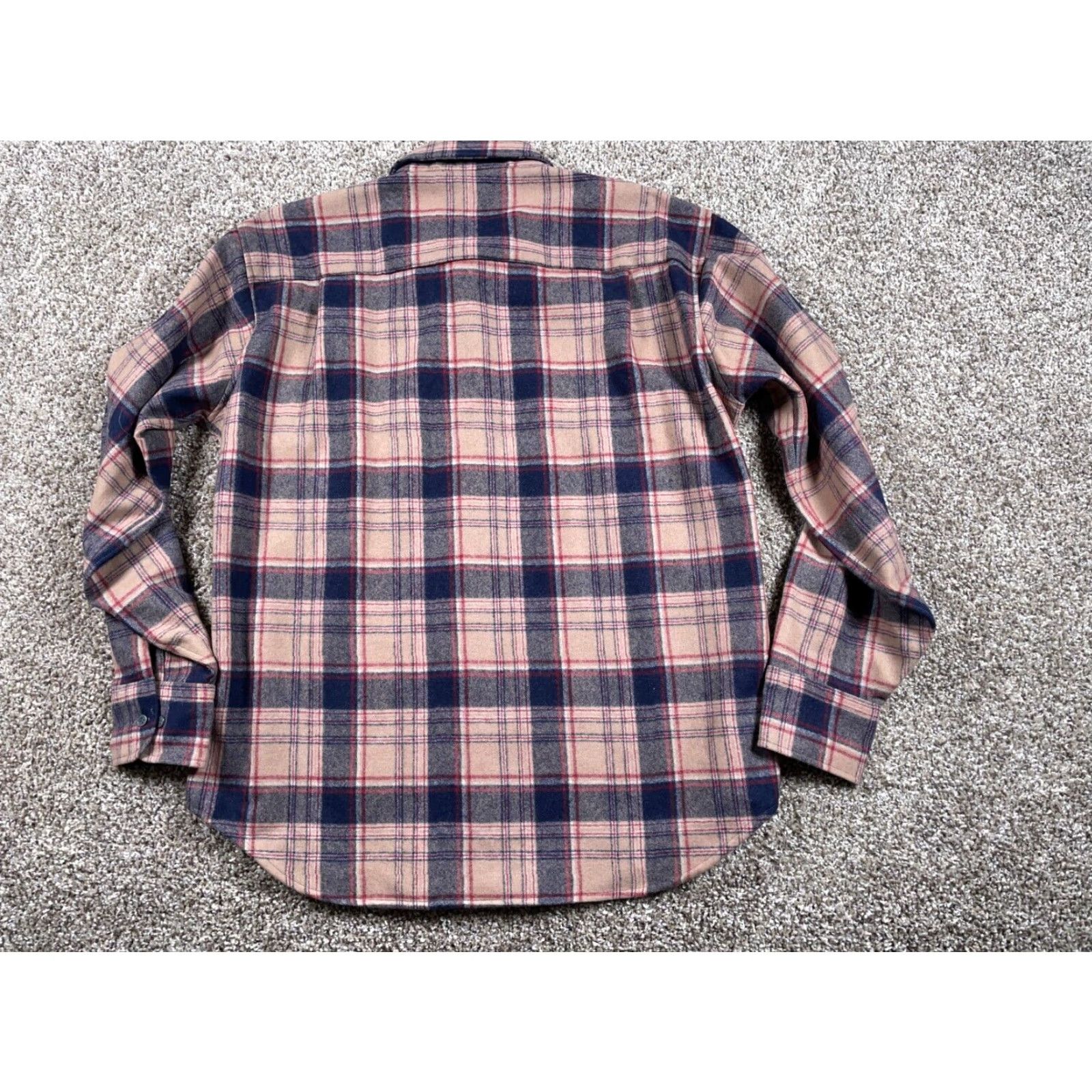 Vintage Jean Phillipe Wool Flannel Shirt Large Beige Blue Plaid Button-Up Long Sleeve Casual Mens Size US L / EU 52-54 / 3 - 3 Thumbnail
