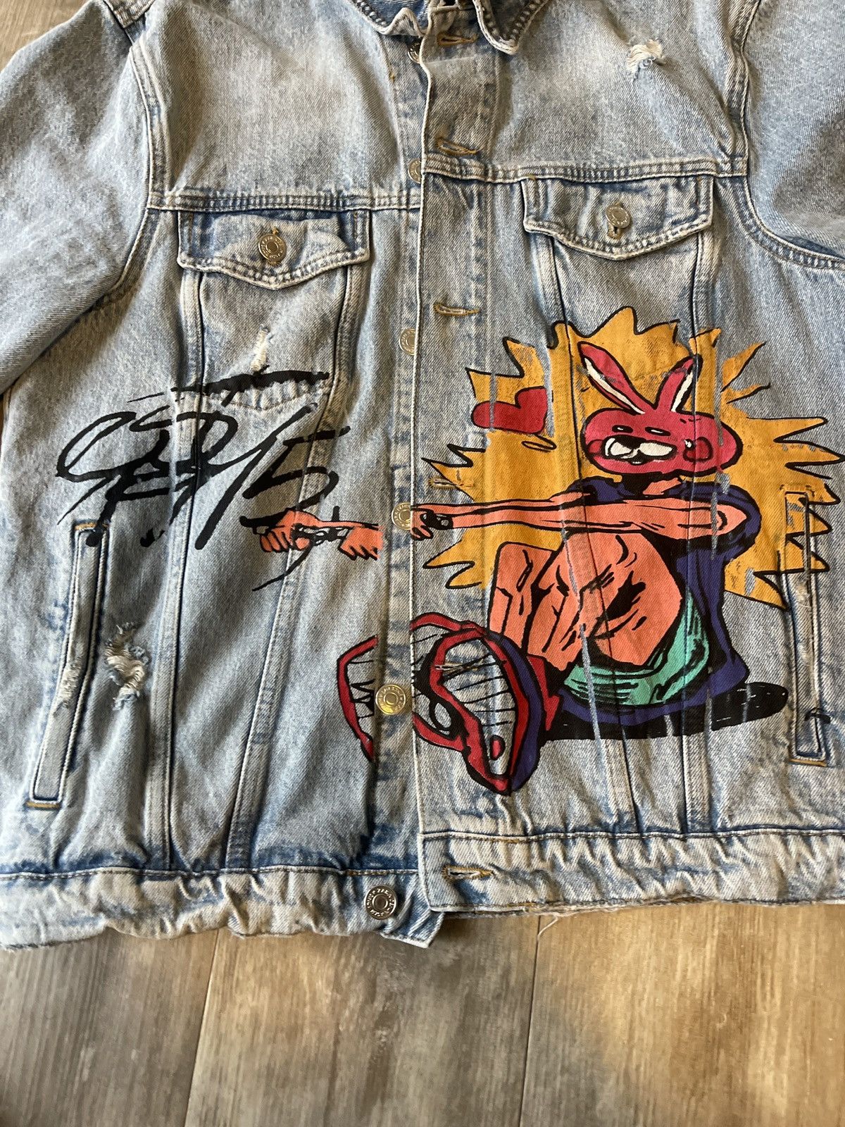 Zara Graphic denim jacket Size US L / EU 52-54 / 3 - 3 Thumbnail